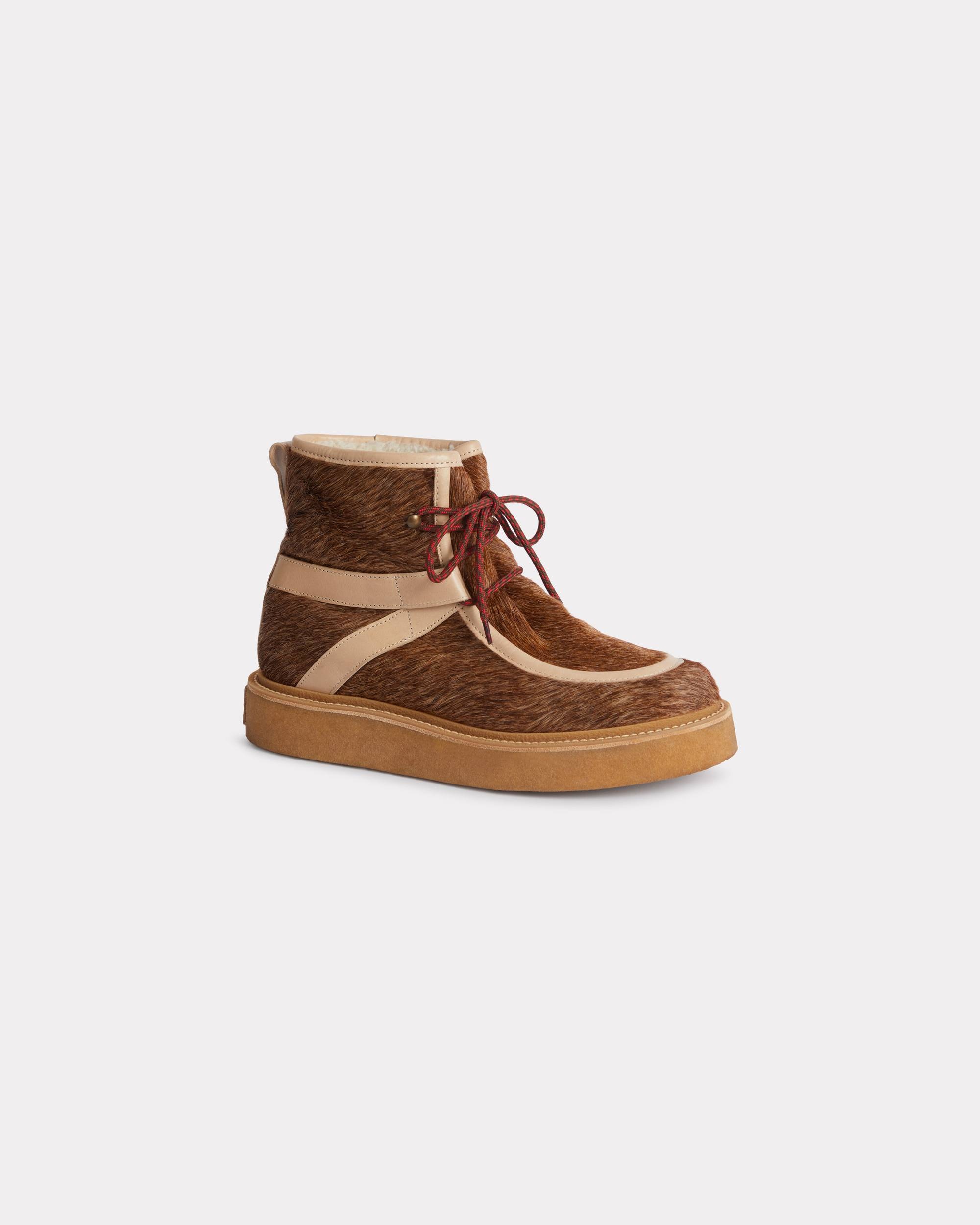 'KENZO Yuki' pony leather lace-up boots for men - 1