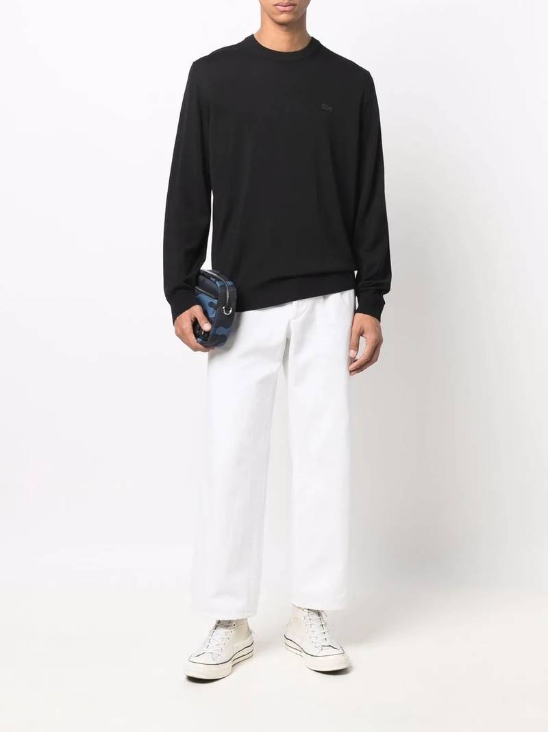 LACOSTE logo embroidered sweatshirt outlook