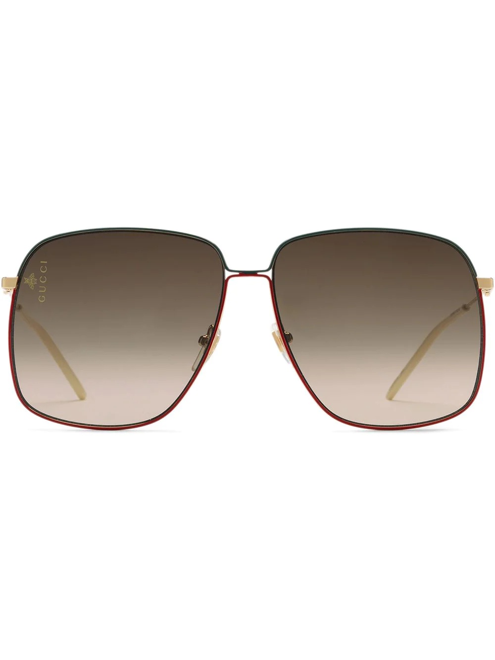 Rectangular-frame metal sunglasses - 1