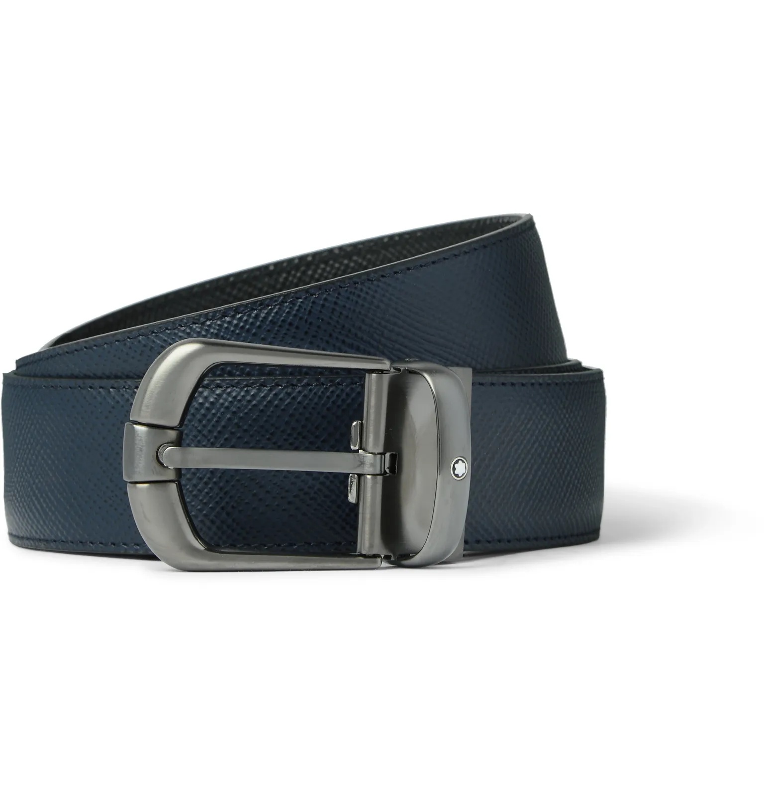 3.5cm Reversible Cross-Grain Leather Belt - 1