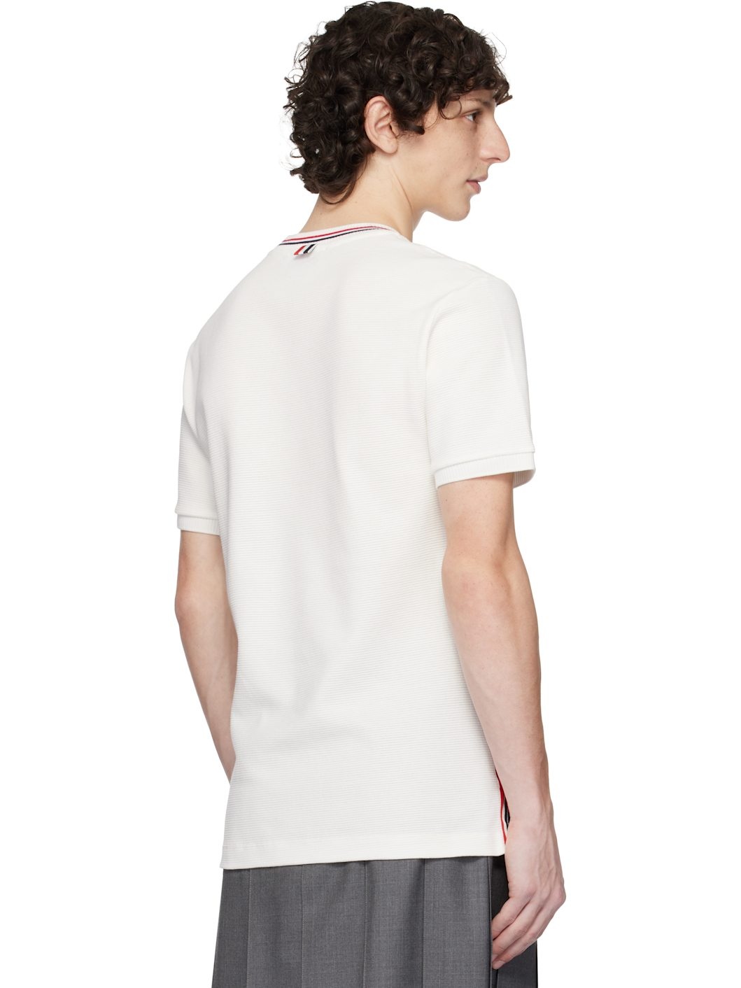 Off-White Cotton Waffle Rib Cuff T-shirt - 3