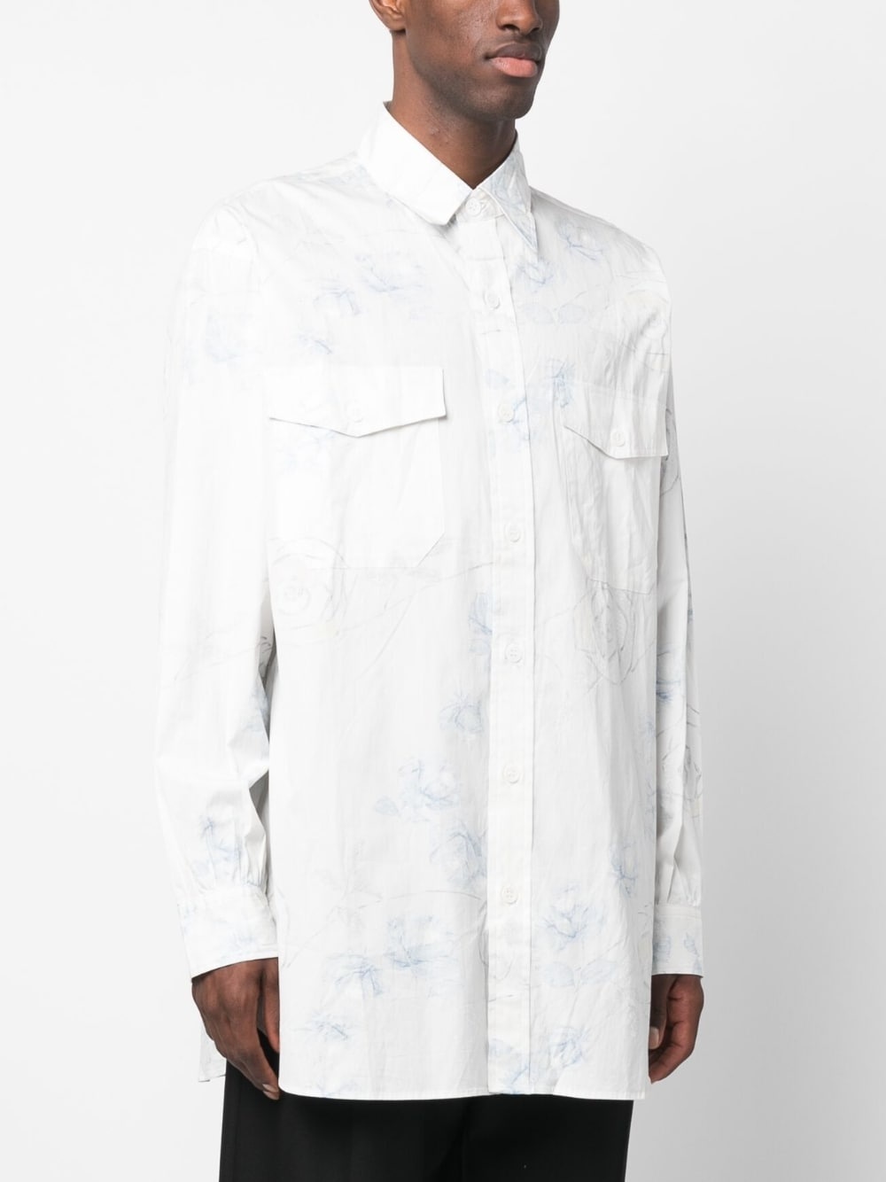 floral-print cotton shirt - 3