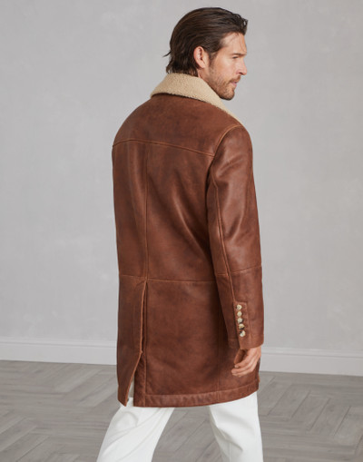 Brunello Cucinelli Nappa-effect shearling double-breasted coat outlook