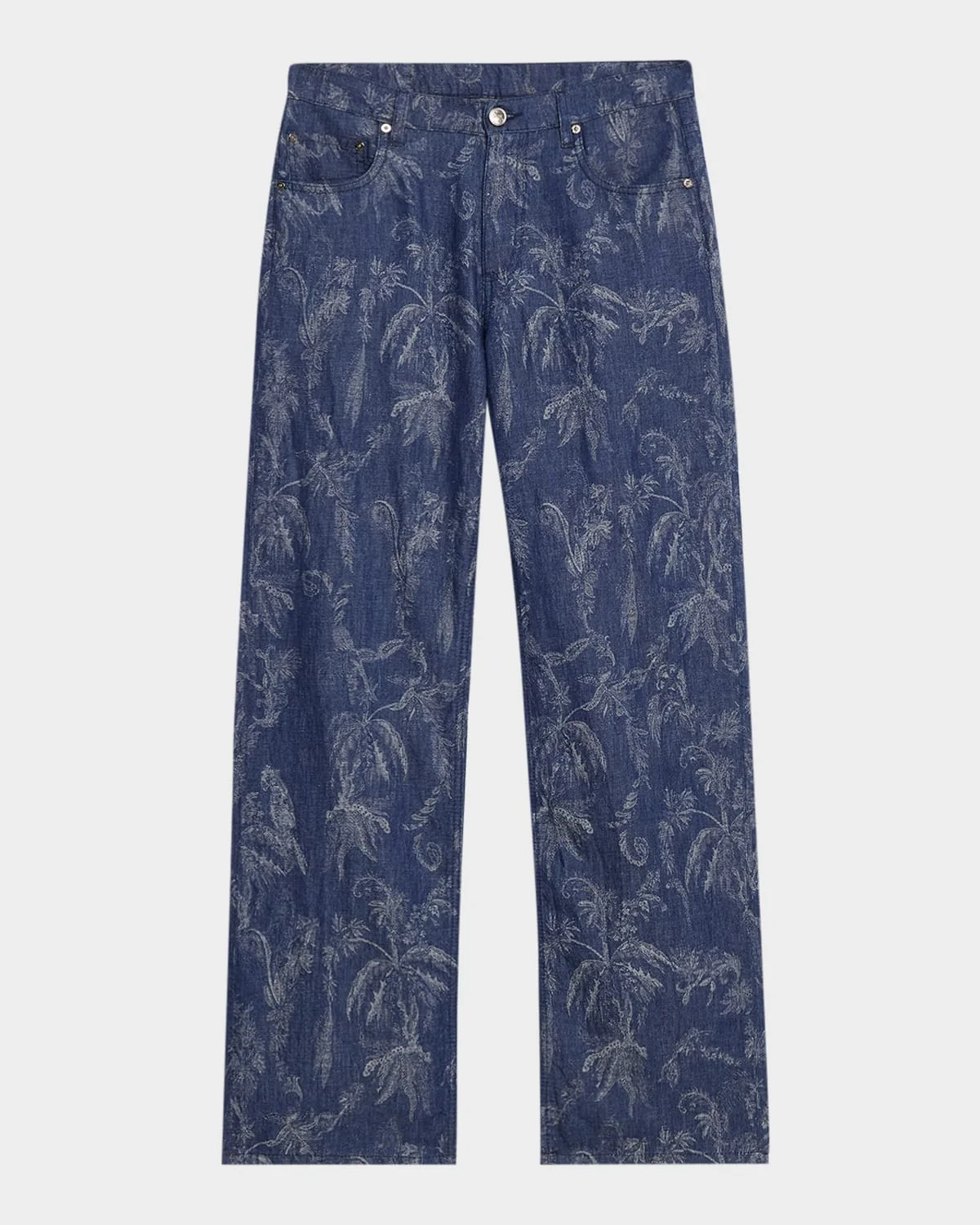 Men's Roma Jacquard Denim Straight-Leg Jeans - 1