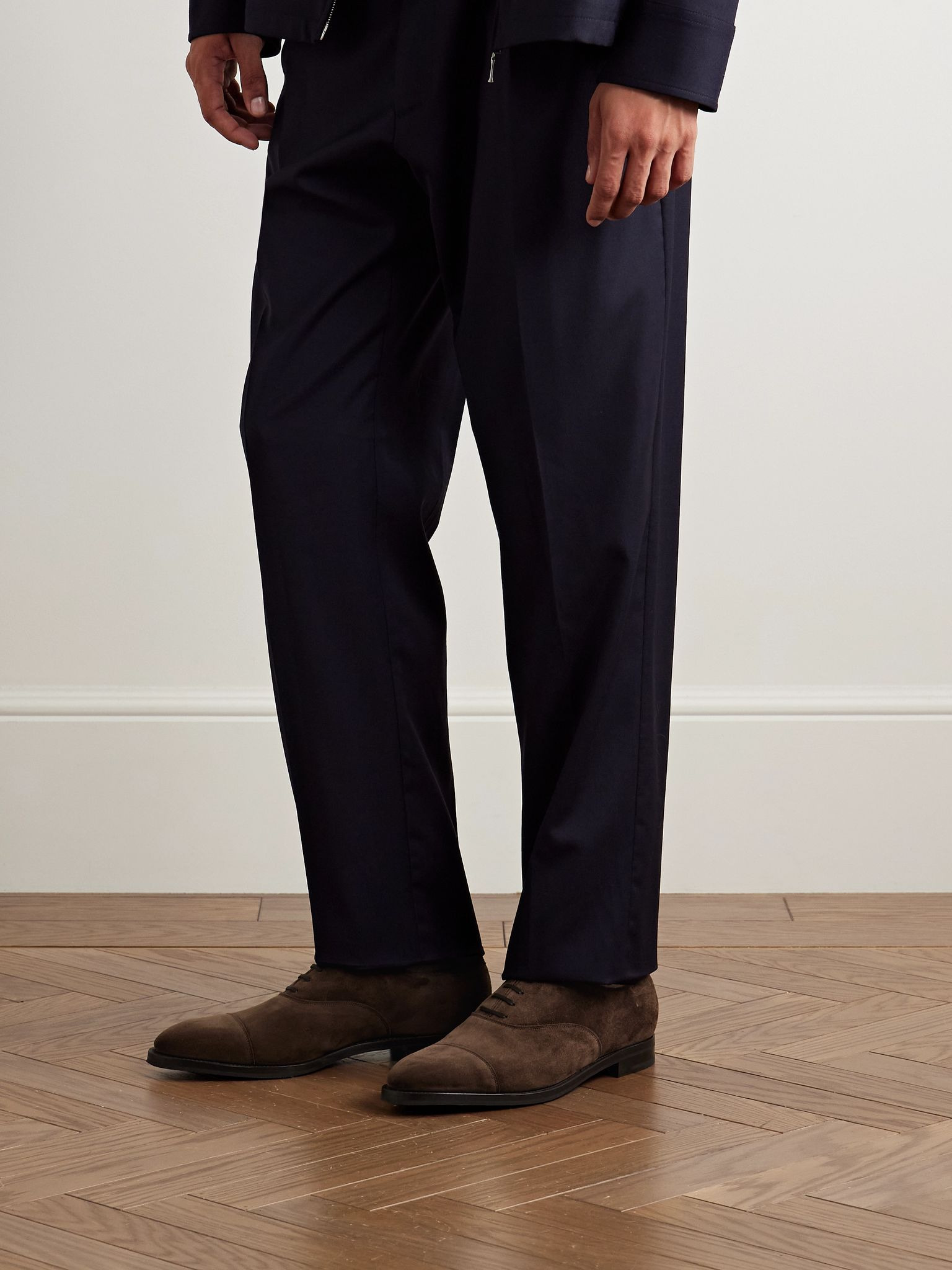 City II Cap-Toe Suede Oxford Shoes Brown - 2