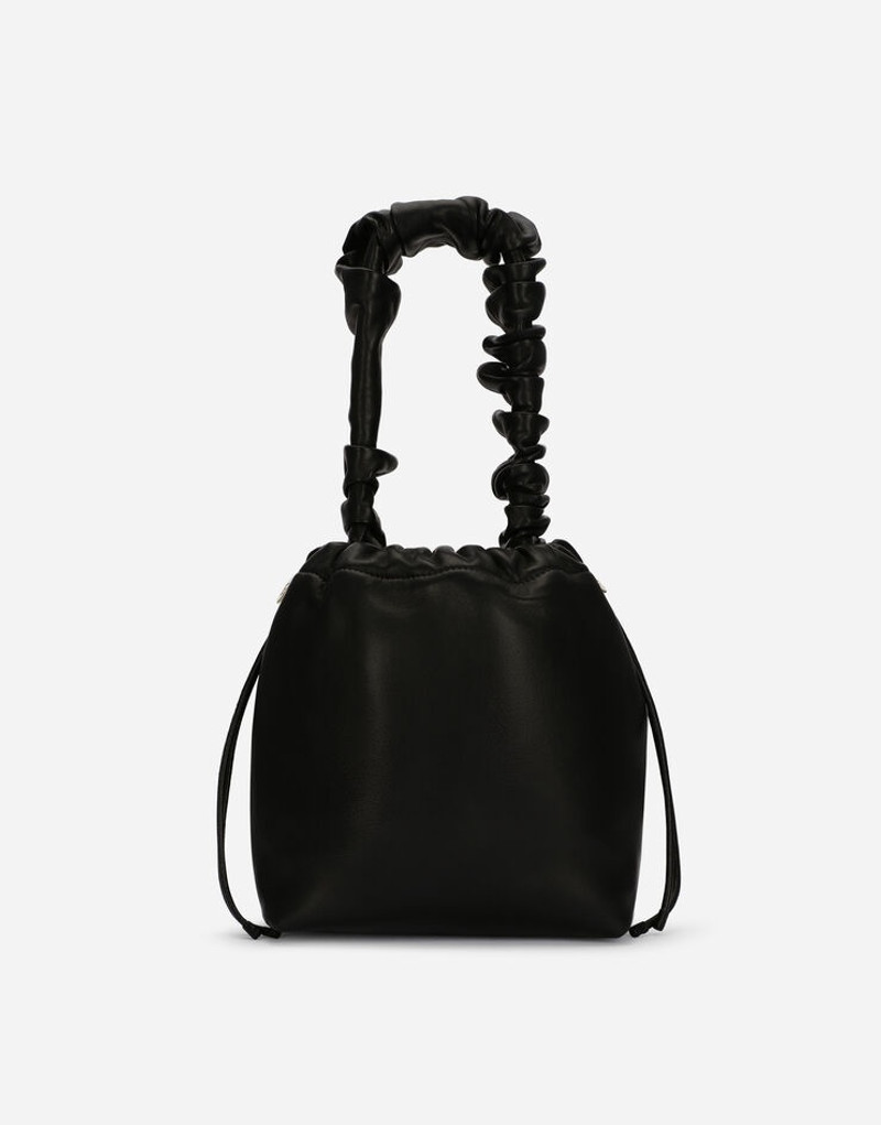 Nappa leather Soft bucket bag with branded tag 4