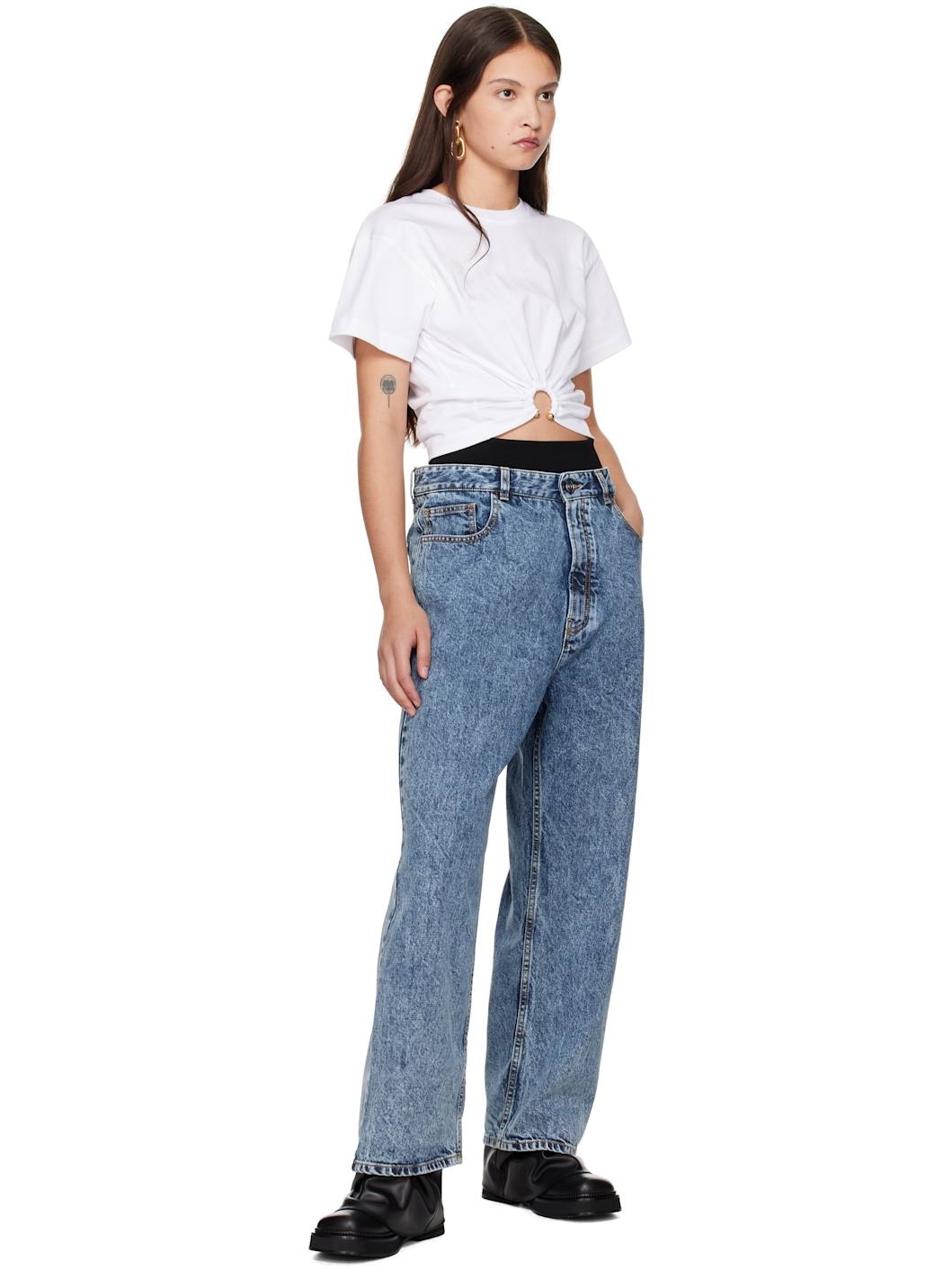 【関税込み】Rabanne ホワイト Piercing Tシャツ WHITE TEE-SHIRT PIERCING IN COTTON | Rabanne
