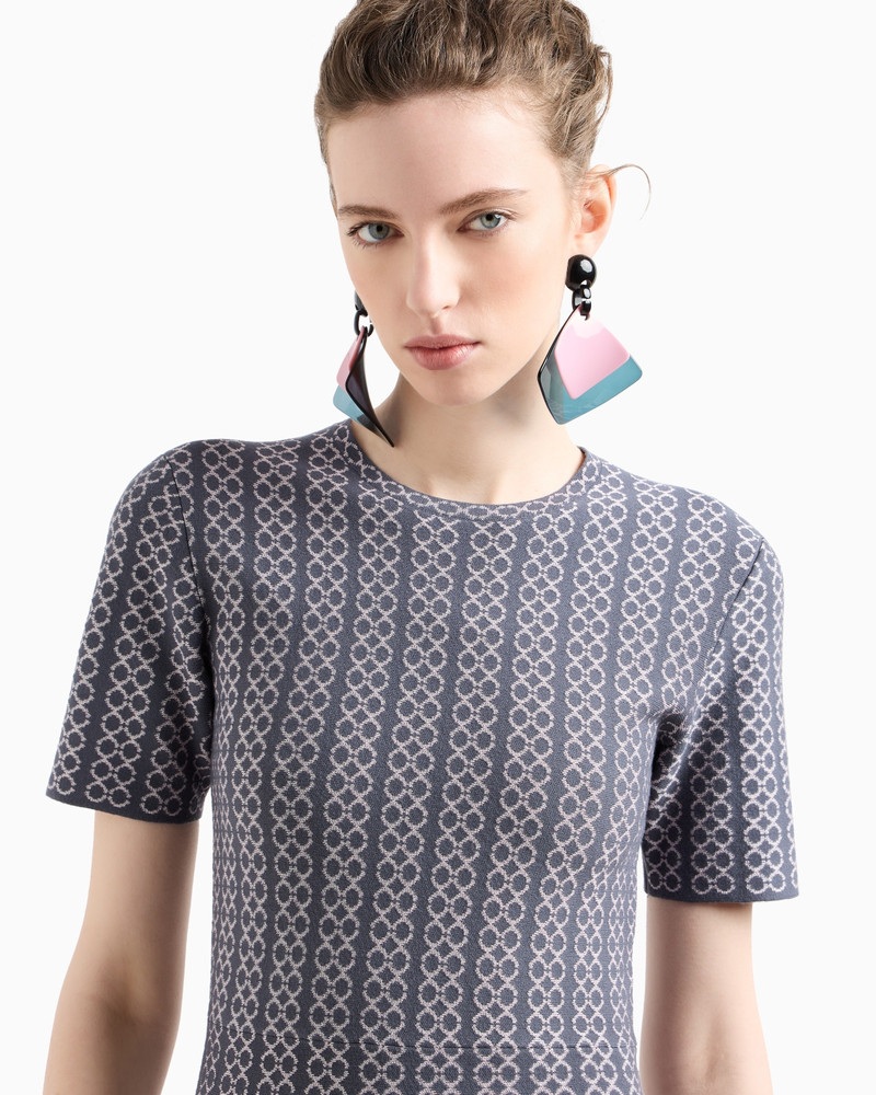 EMPORIO ARMANI JACQUARD KNIT FLARED DRESS outlook