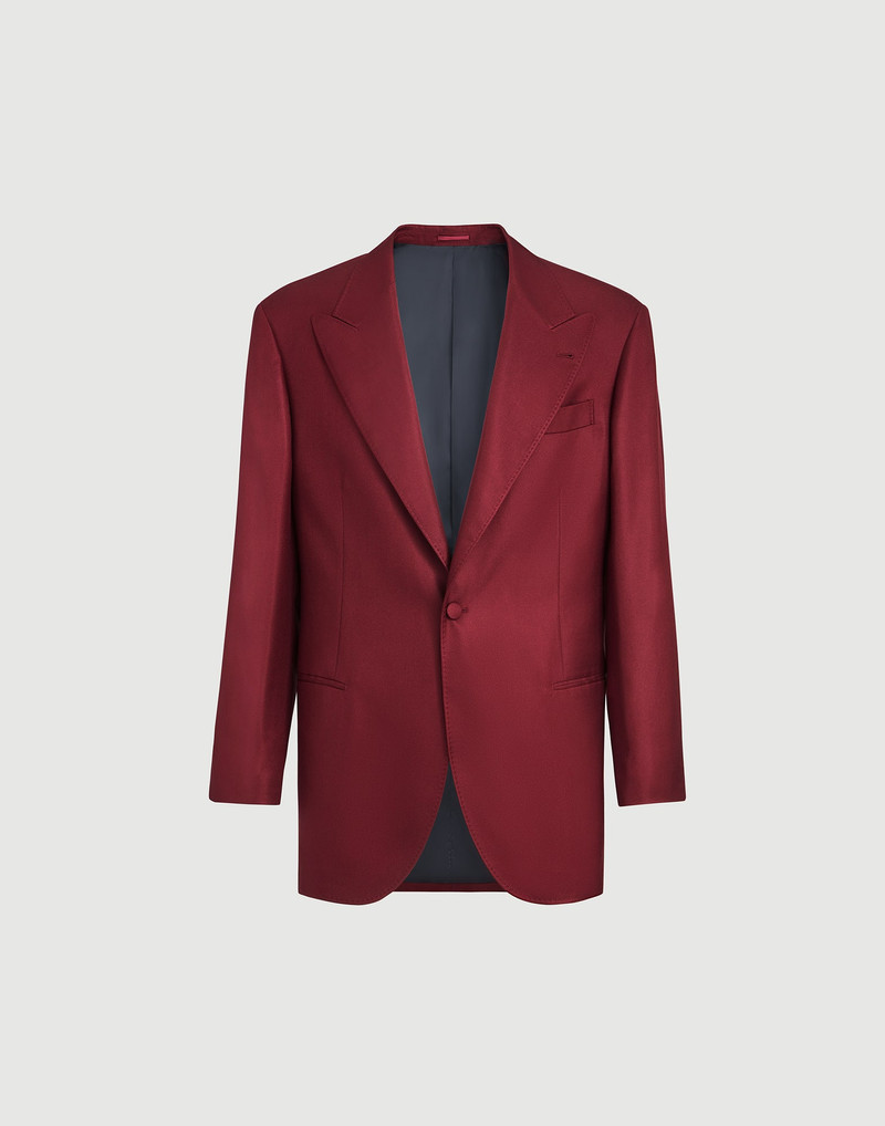 Silk diagonal tuxedo jacket with peak lapels 1
