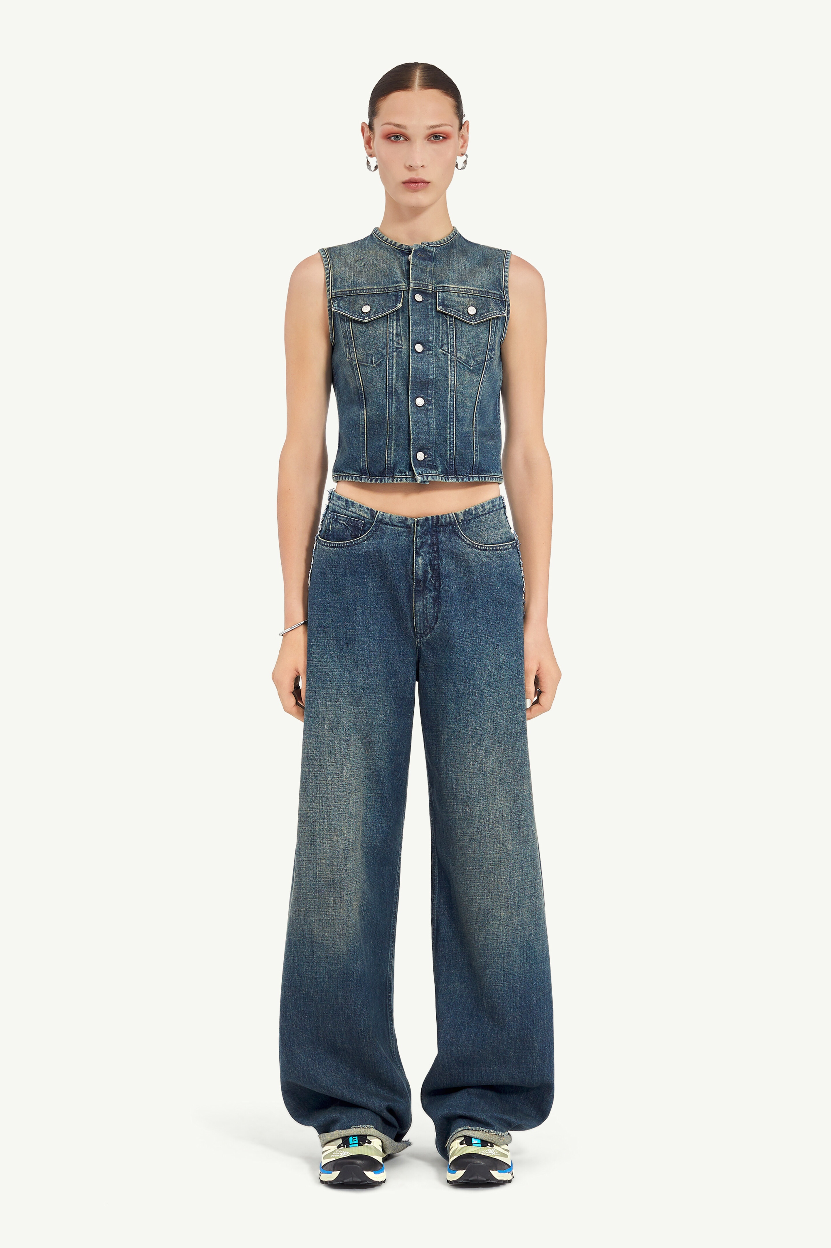 Blue-Denim 5-Pocket Trousers - 2