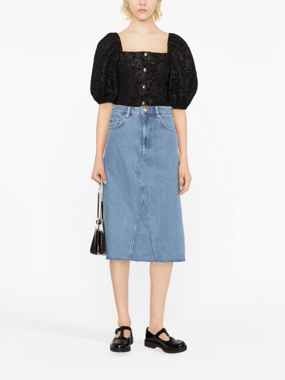 high-waist denim skirt - 2