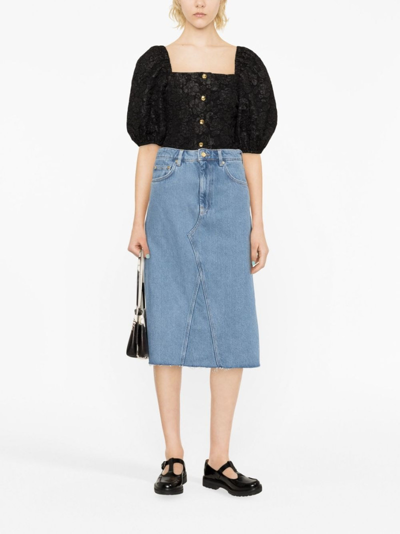 GANNI high-waist denim skirt outlook