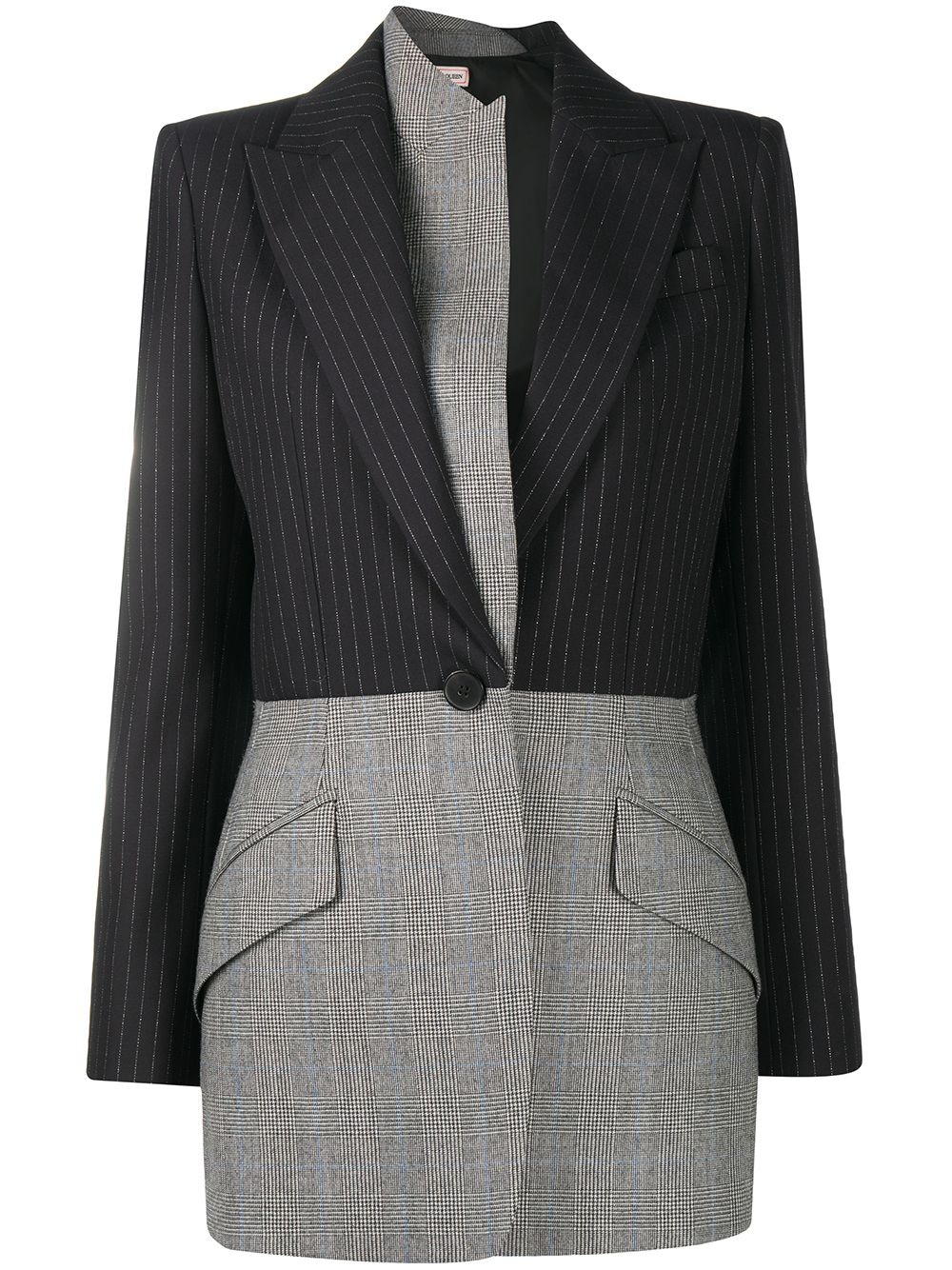 two-tone pinstripe coat - 1