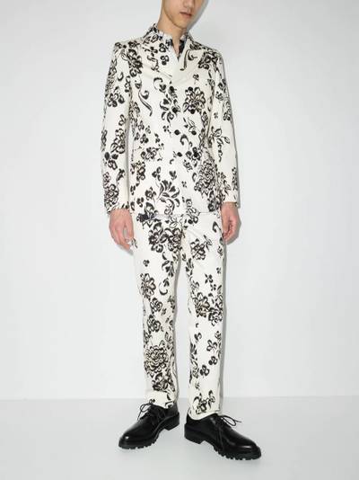Comme des Garçons Homme Plus floral-print tailored trousers outlook