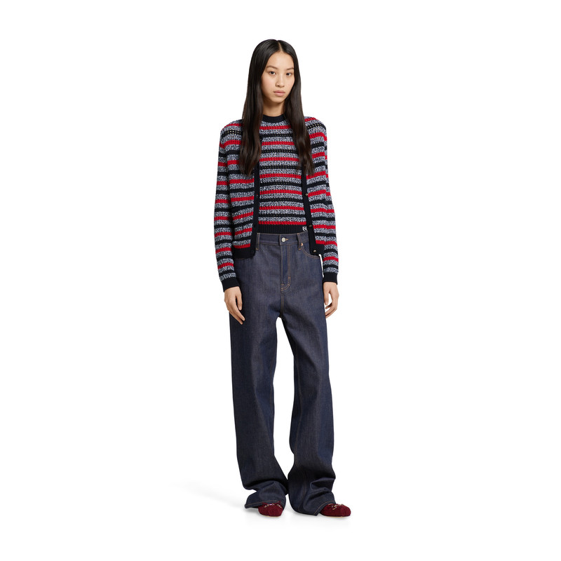 GUCCI Striped cotton cardigan with intarsia outlook