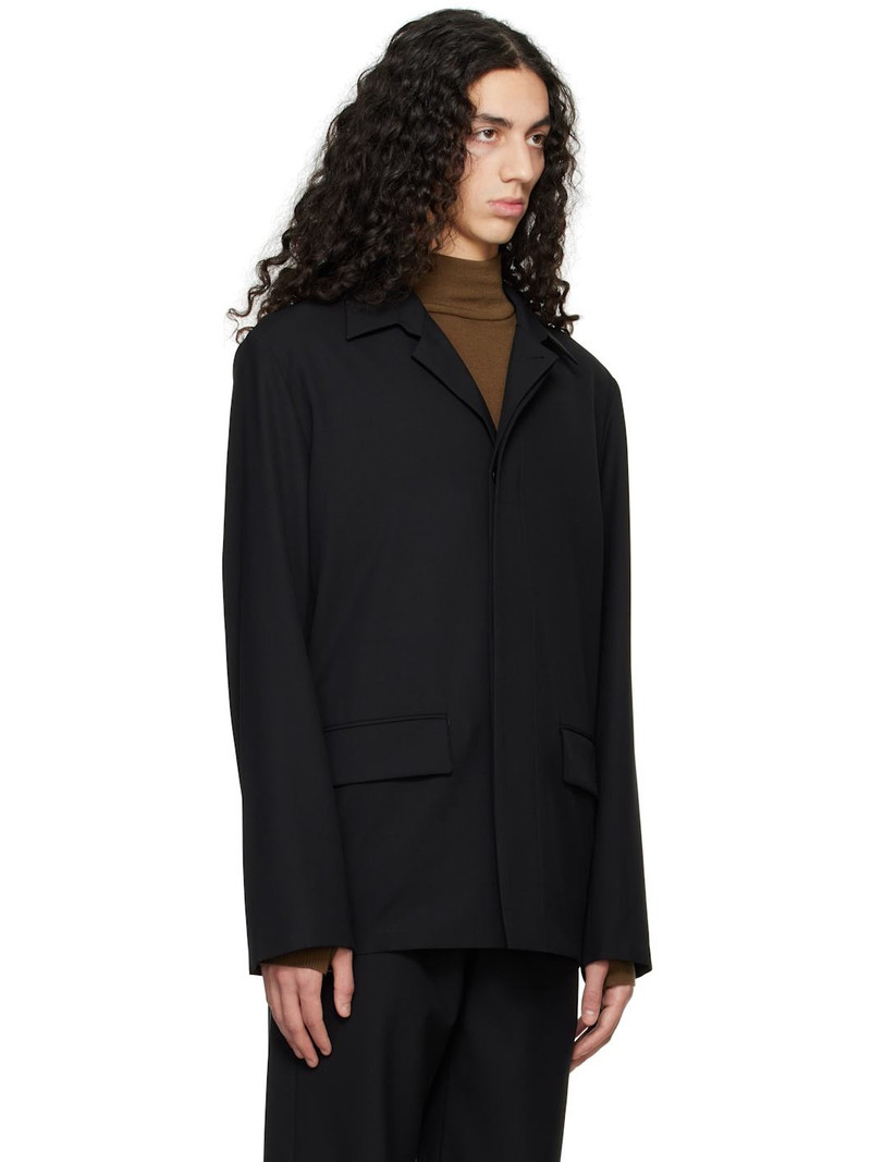 Black Popeline Wool Jacket 2