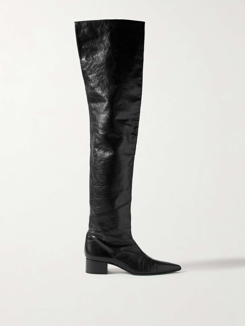 Andee crinkled-leather over-the-knee boots 1