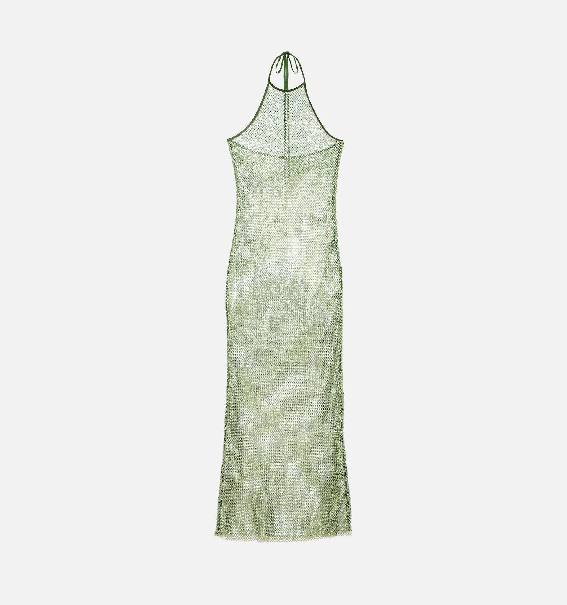 Rhinestoned Fishnet Dress - 5