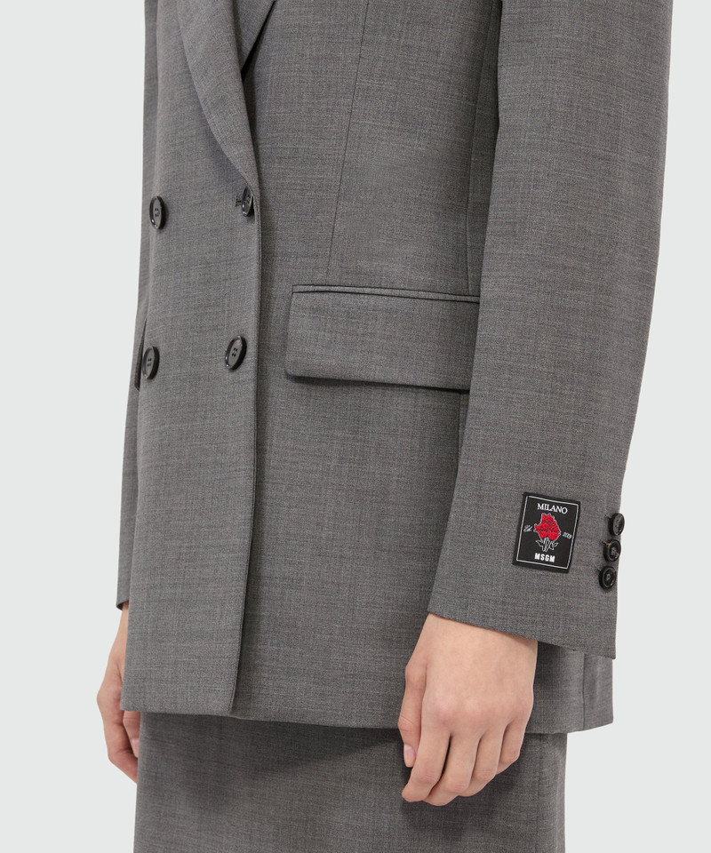 Anthracite double-breasted jacket in cool wool 5