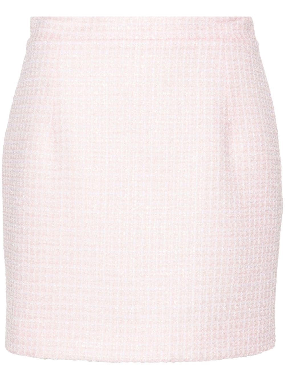 Sequin checked tweed mini skirt - 1