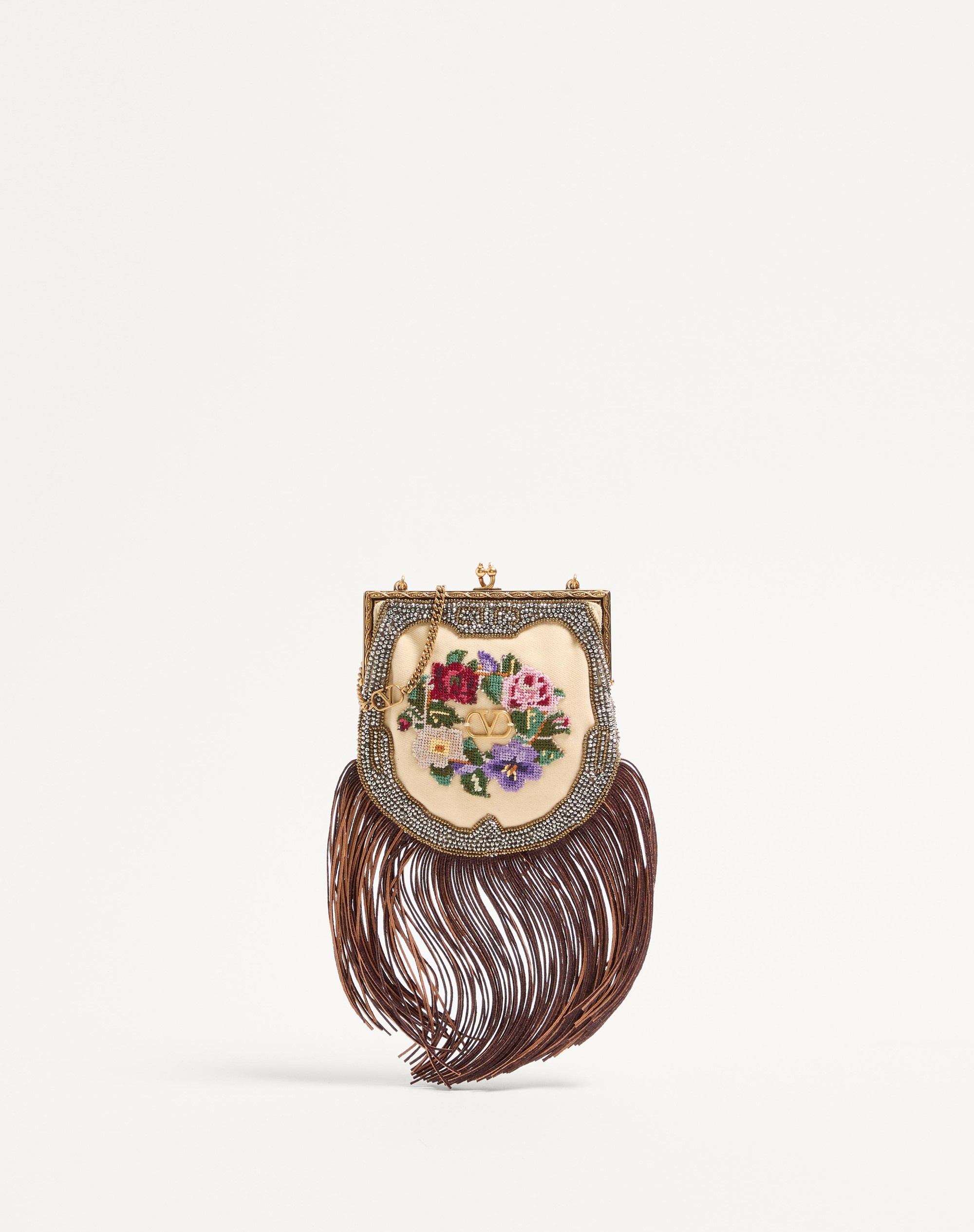 VALENTINO GARAVANI NELLCOTE FAIRYTALES SMALL CLUTCH EMBROIDERED WITH FRINGES - 1