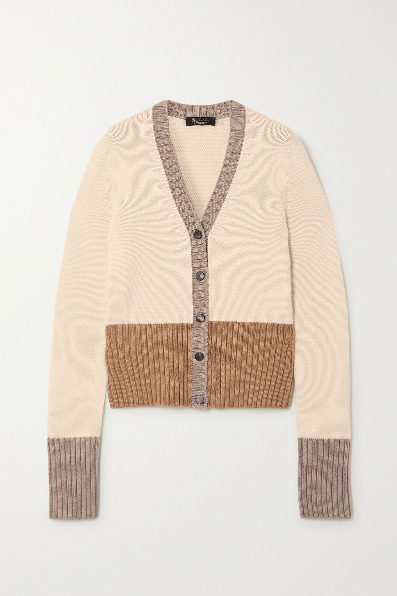 Color-block cashmere cardigan  - 1