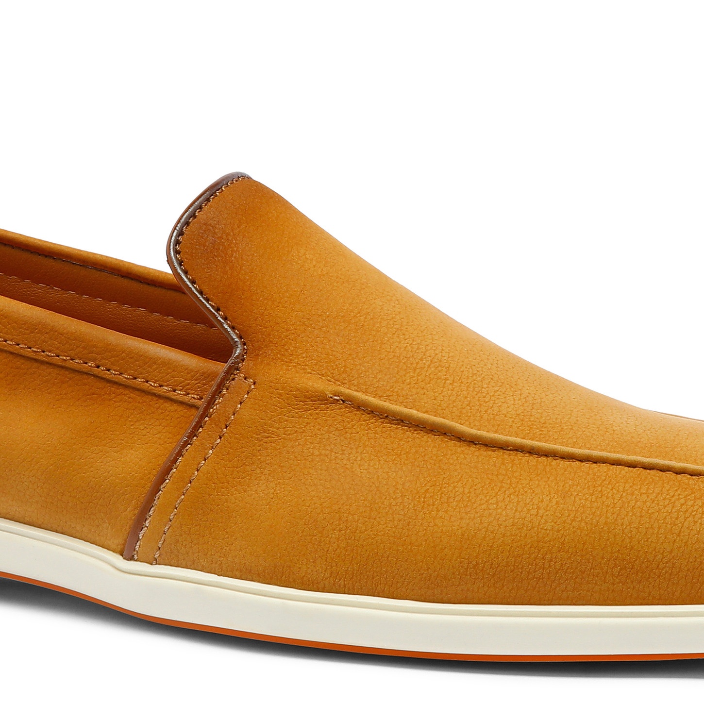 Men's brown tumbled nubuck loafer - 5