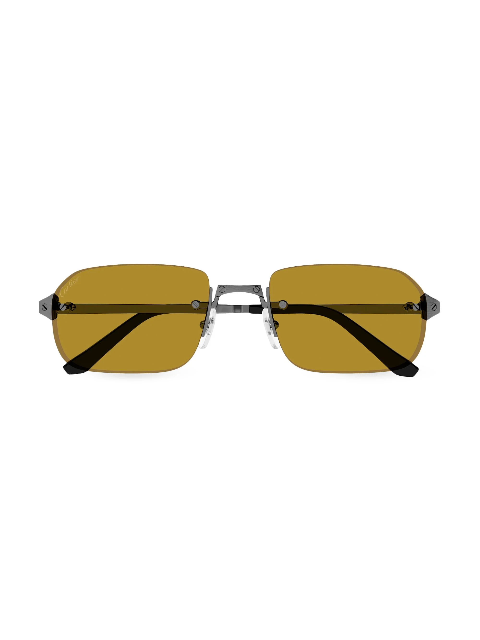 Men's Santos Classic 56MM Rectangular Sunglasses - Ruthenium Yellow - 1