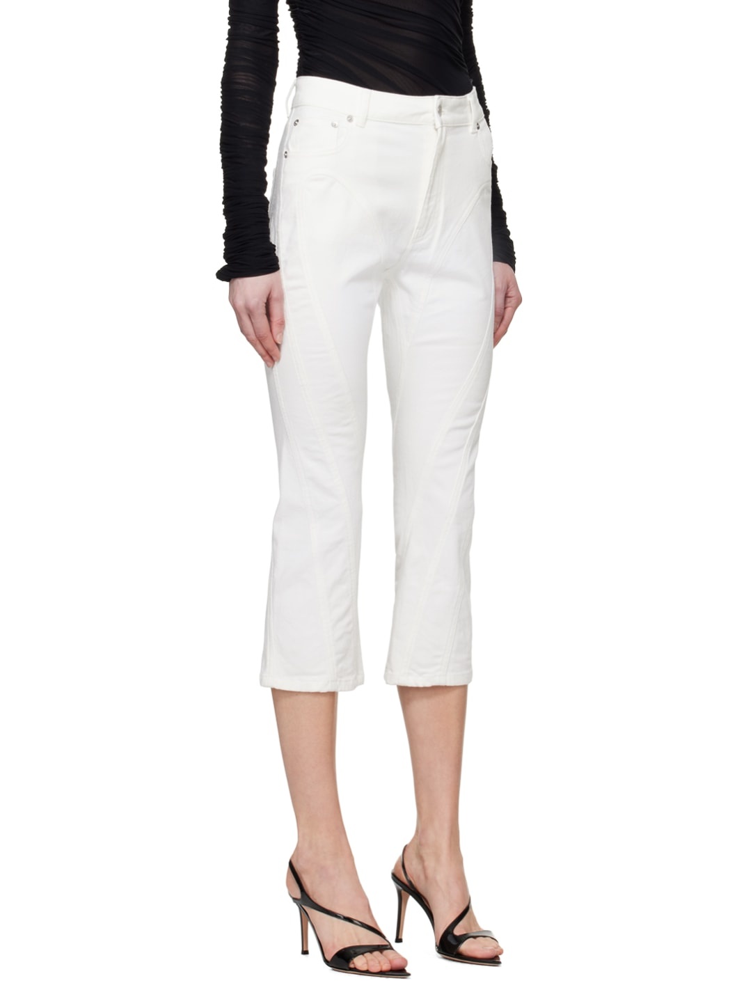 White Spiral Crop Jeans - 2