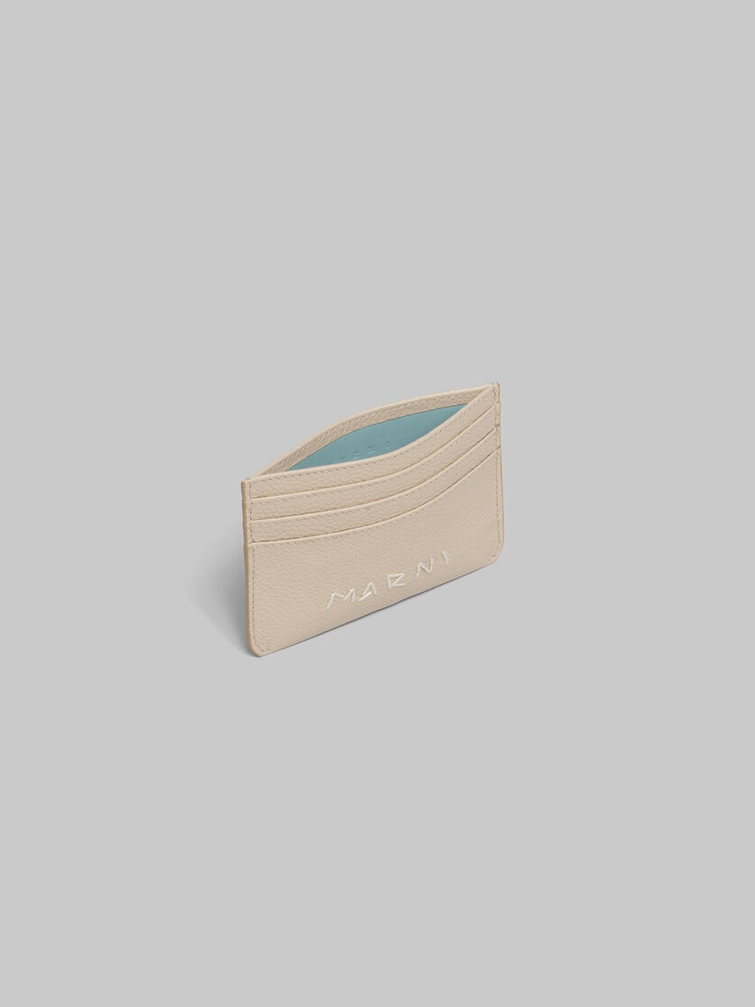 BEIGE LEATHER CARDHOLDER WITH MARNI MENDING - 2