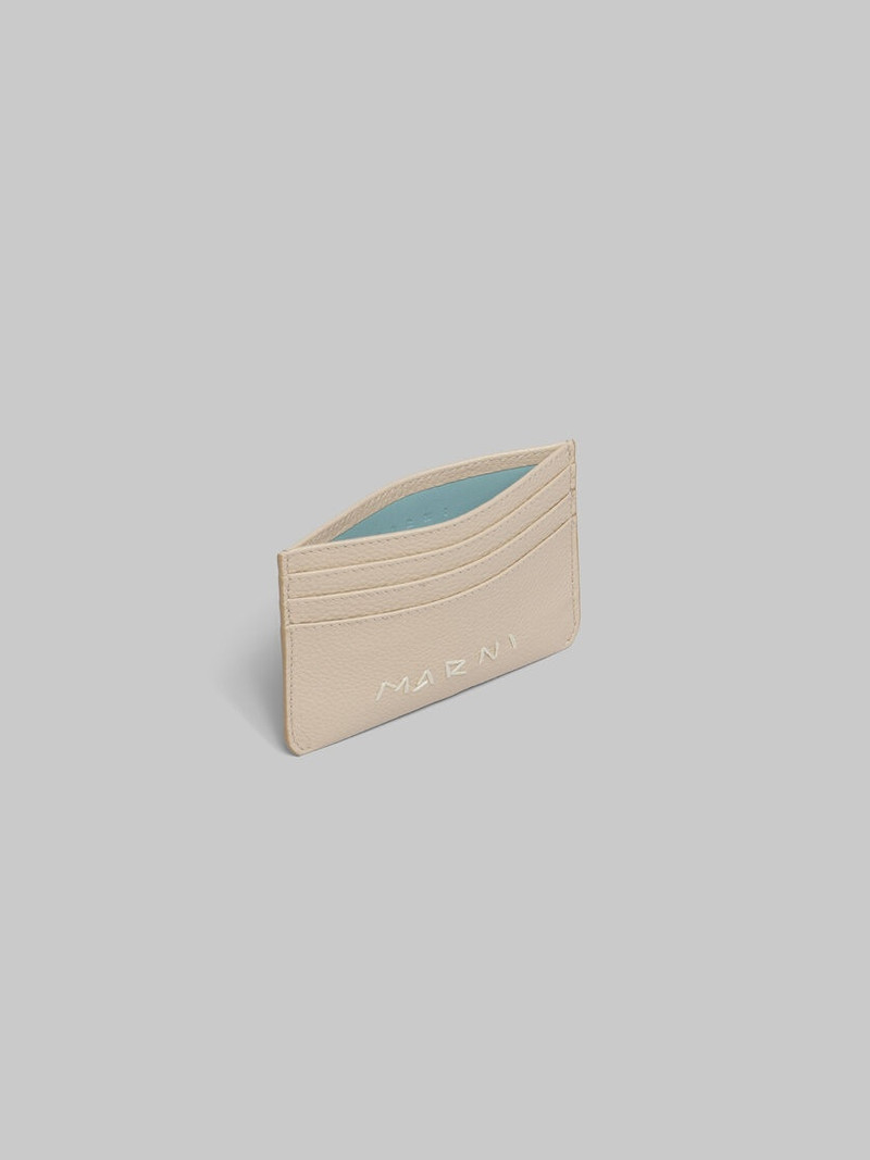 BEIGE LEATHER CARDHOLDER WITH MARNI MENDING 2