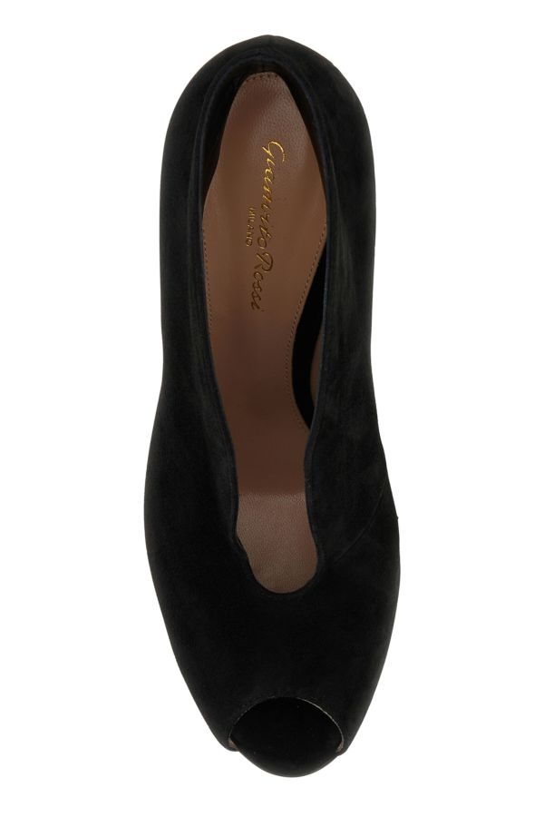 Black suede Vamp pumps - 4