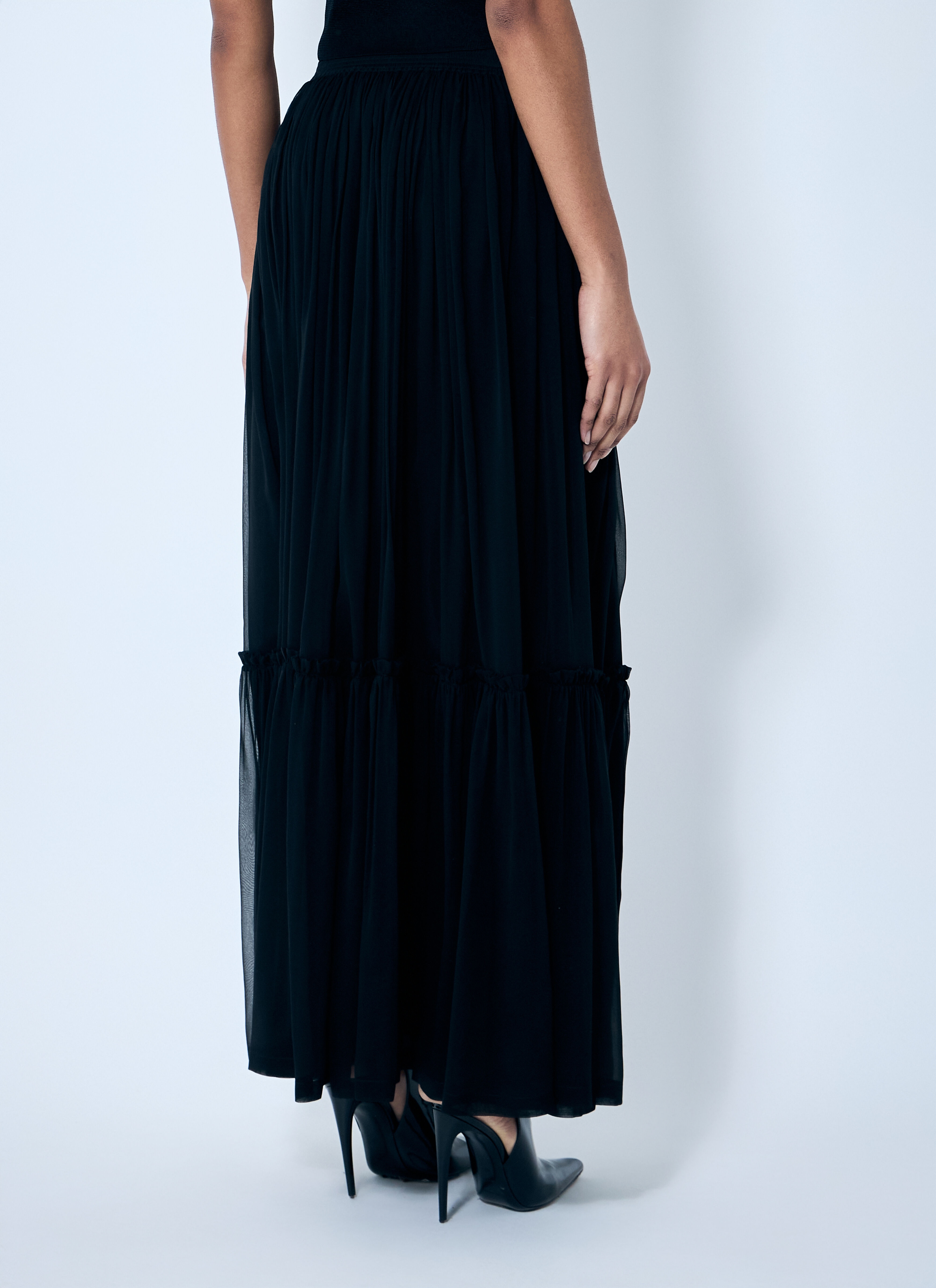 Ruffled Silk Skirt - 4