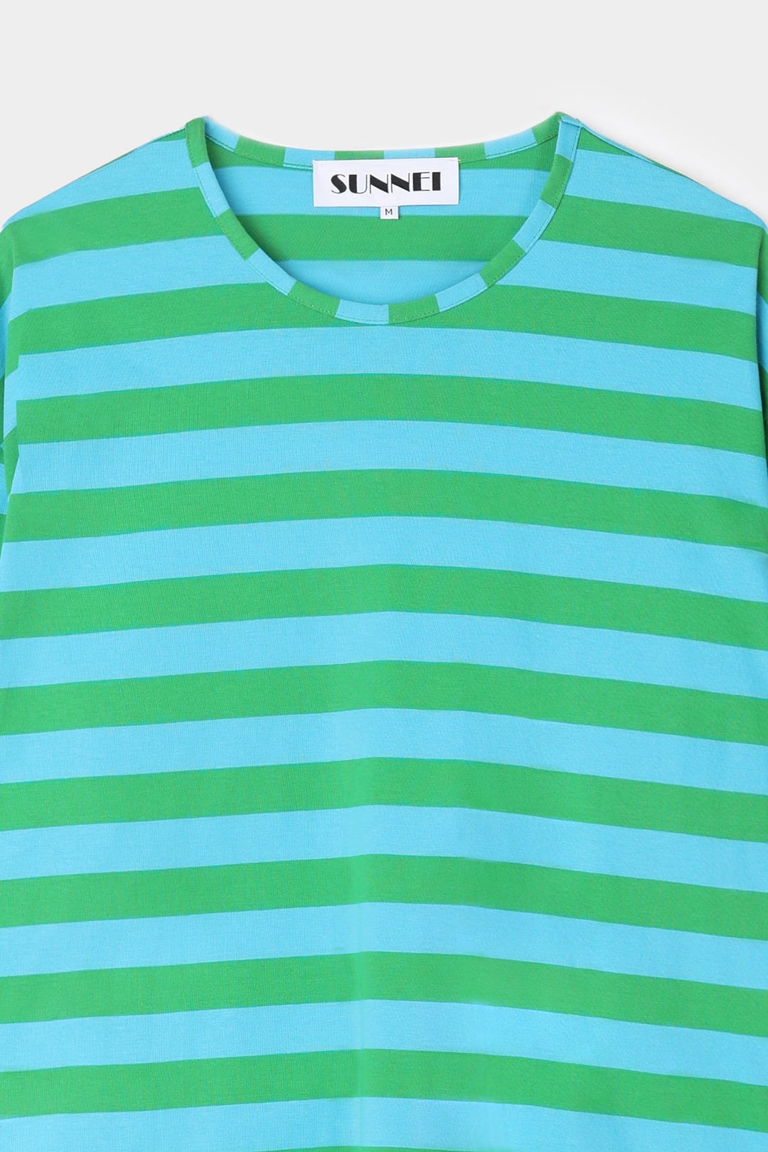 CLASSIC LONG SLEEVE T-SHIRT / azure & green stripes - 5