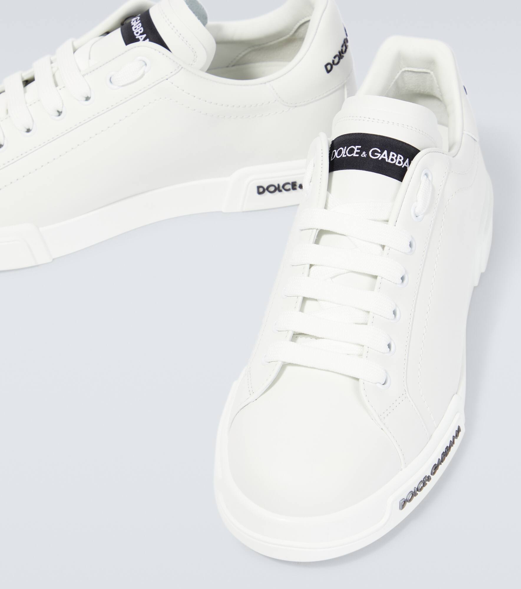 Logo leather sneakers - 3