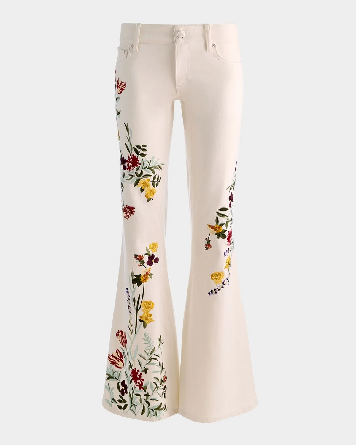 Emryn Floral Ultra Low-Rise Flare Jeans - 1