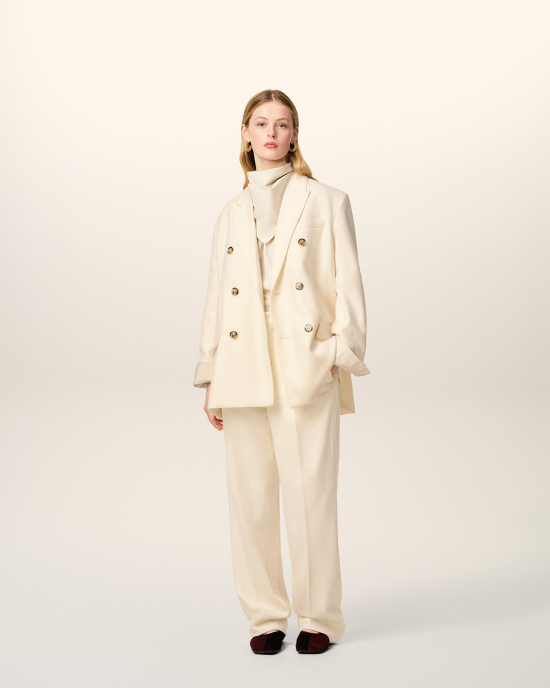 AMI Paris WHITE WOOL LOOSE DOUBLE BREASTED JACKET outlook
