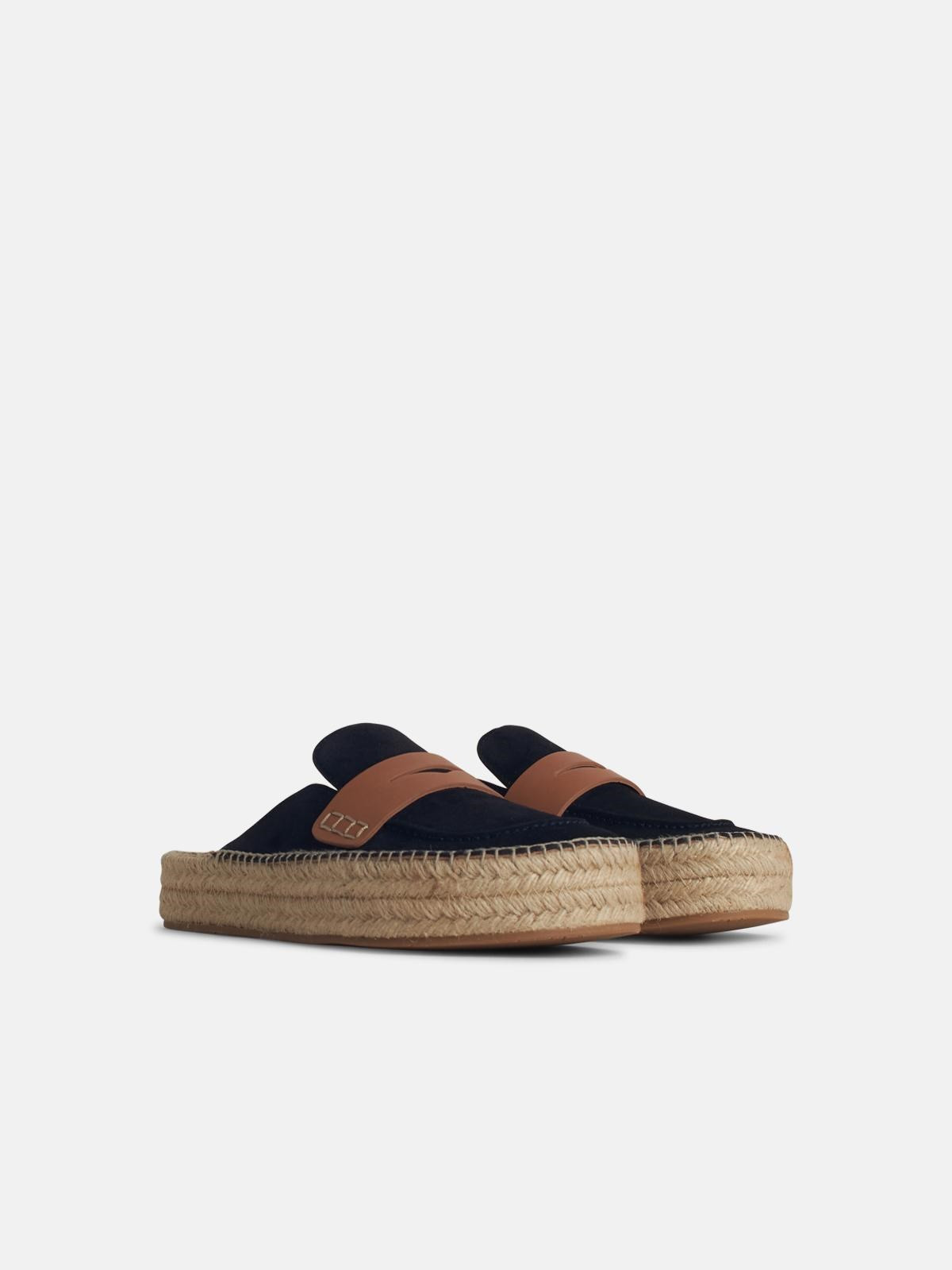 'ESPADRILLAS' NAVY SUEDE SLIPPERS - 2