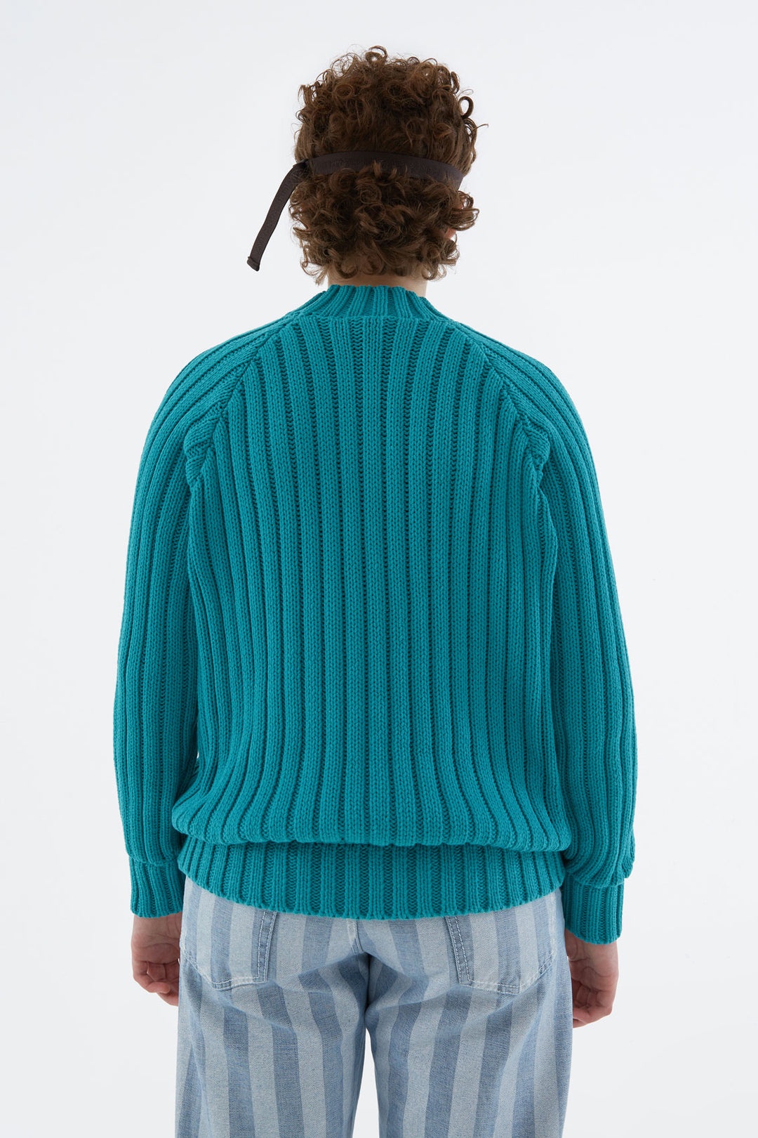 TURQUOISE RAGLAN SWEATER - 4