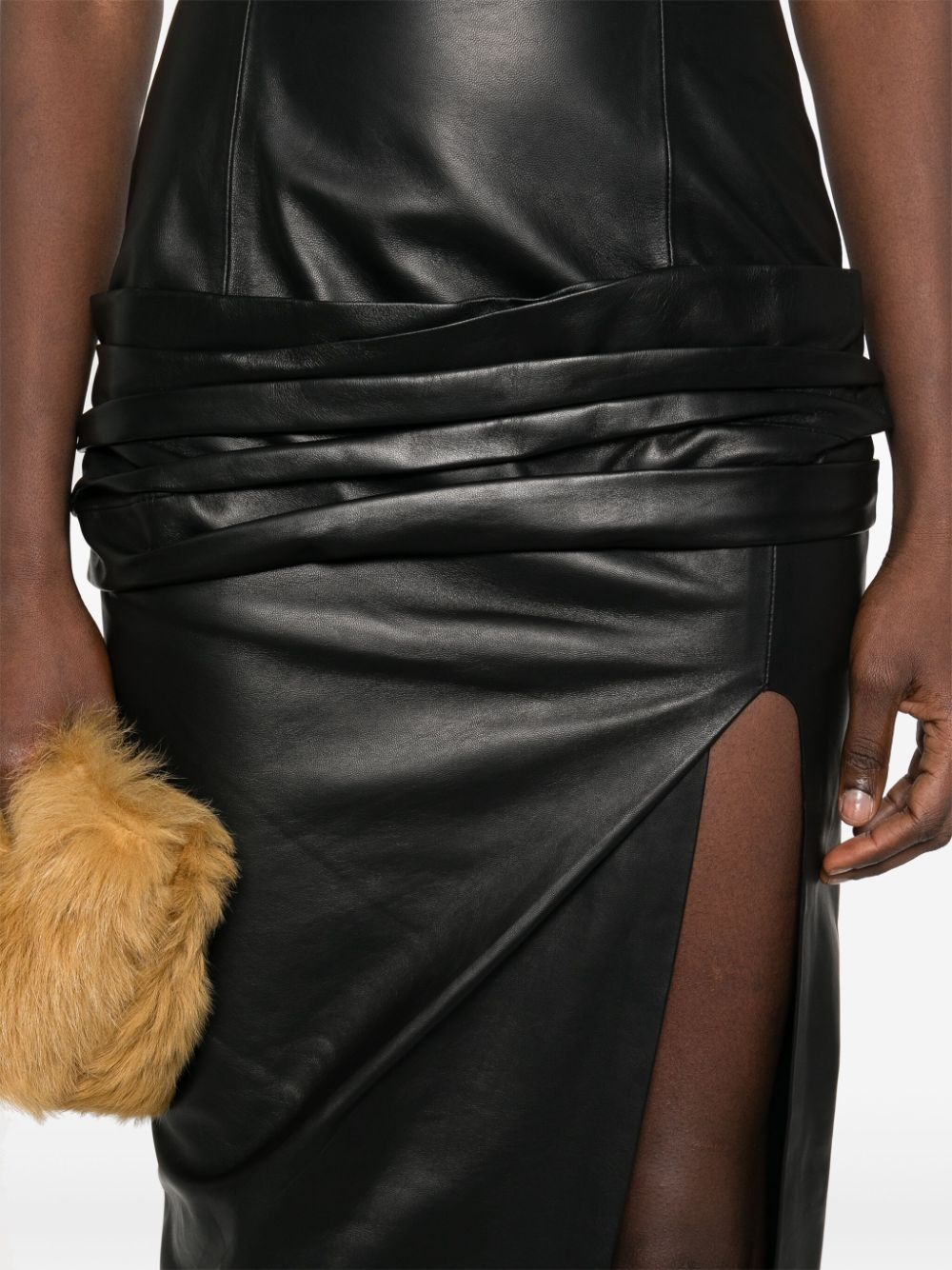 leather midi dress - 5