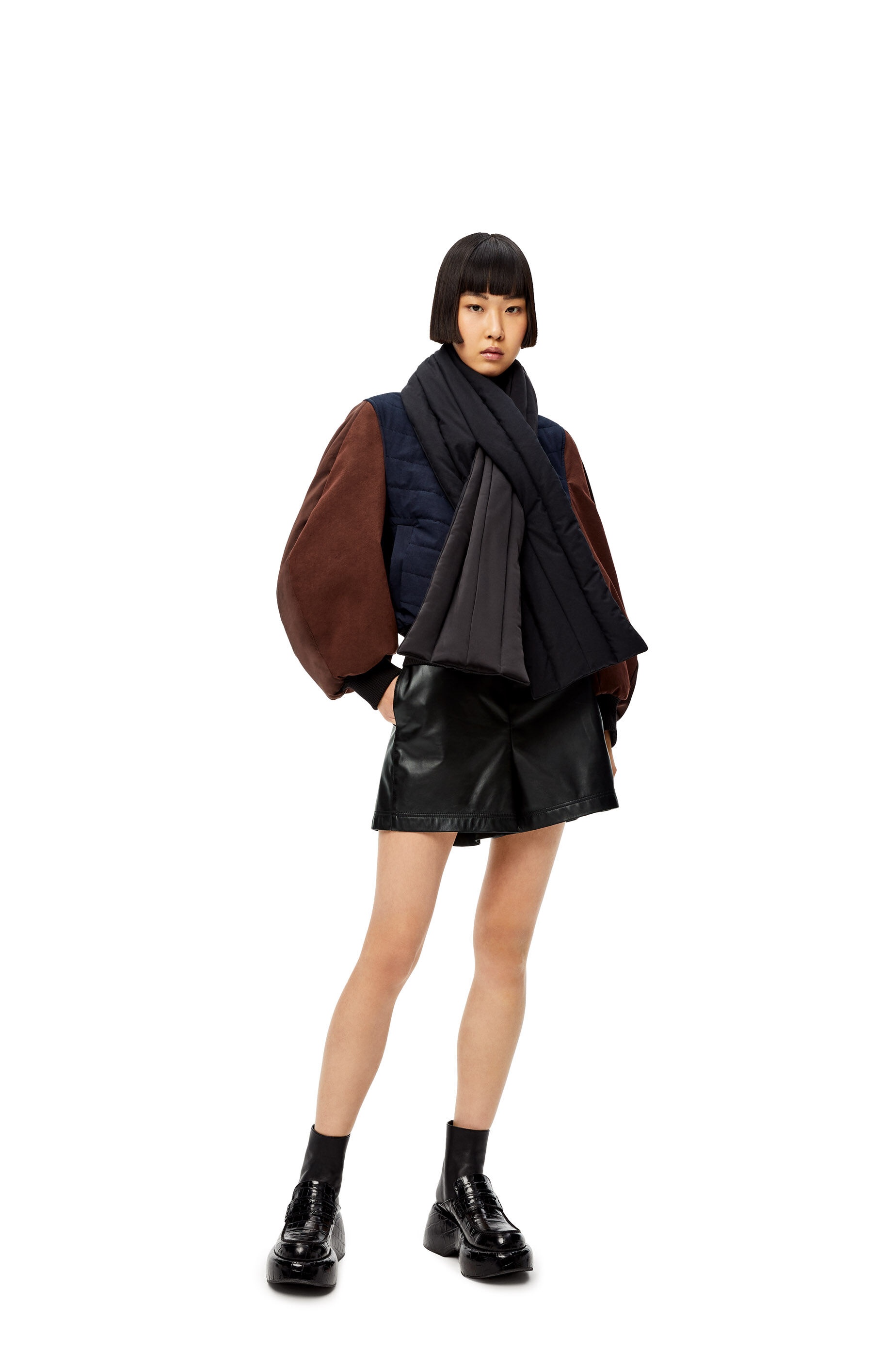 Circular sleeve bomber jacket in cotton - 2