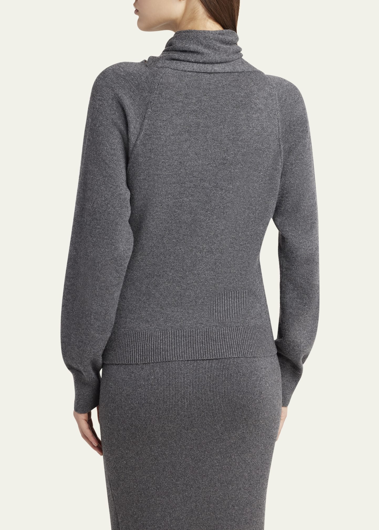 Wrap-Neck Fine Cashmere-Cotton Sweater - 3