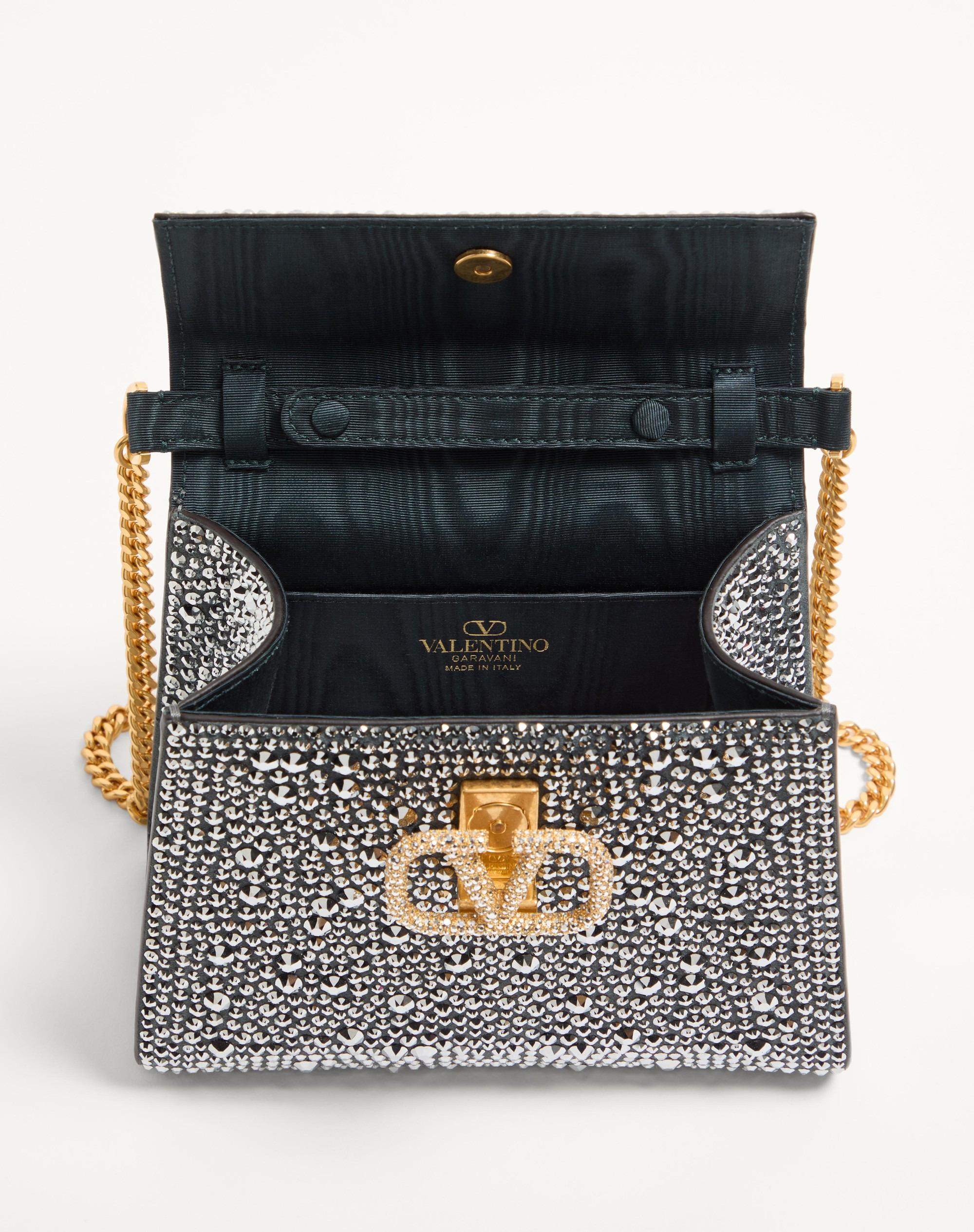 VALENTINO GARAVANI VSLING MINI HANDBAG WITH RHINESTONES AND JEWEL LOGO - 6