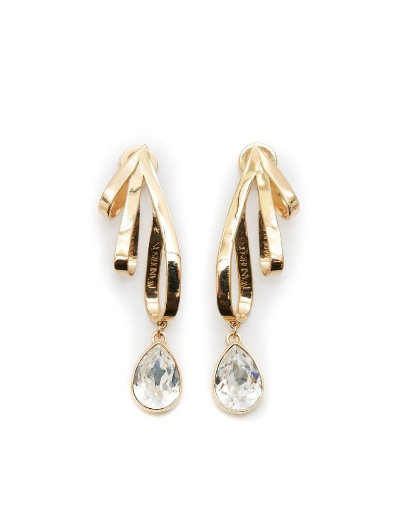 crystal-embellished Ribbon drop earrings - 1