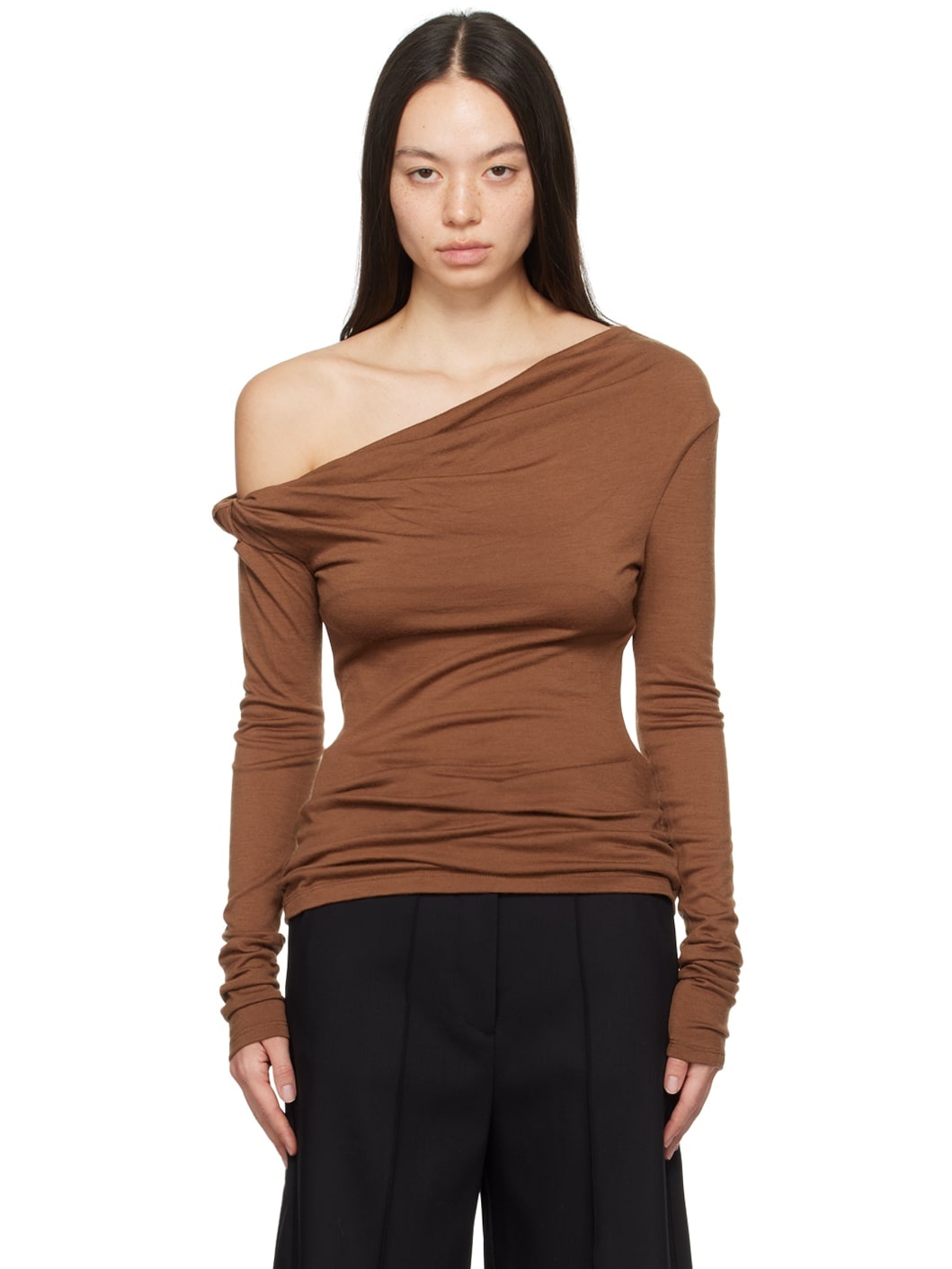 SSENSE Exclusive Brown 'Elemental by Paris Georgia' Manahou Long Sleeve T-Shirt - 1