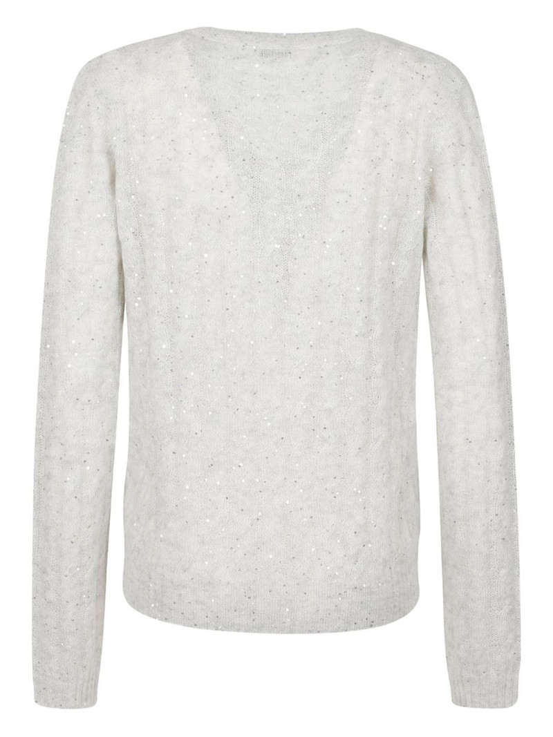Brunello Cucinelli sequin-embellished V-neck sweater outlook