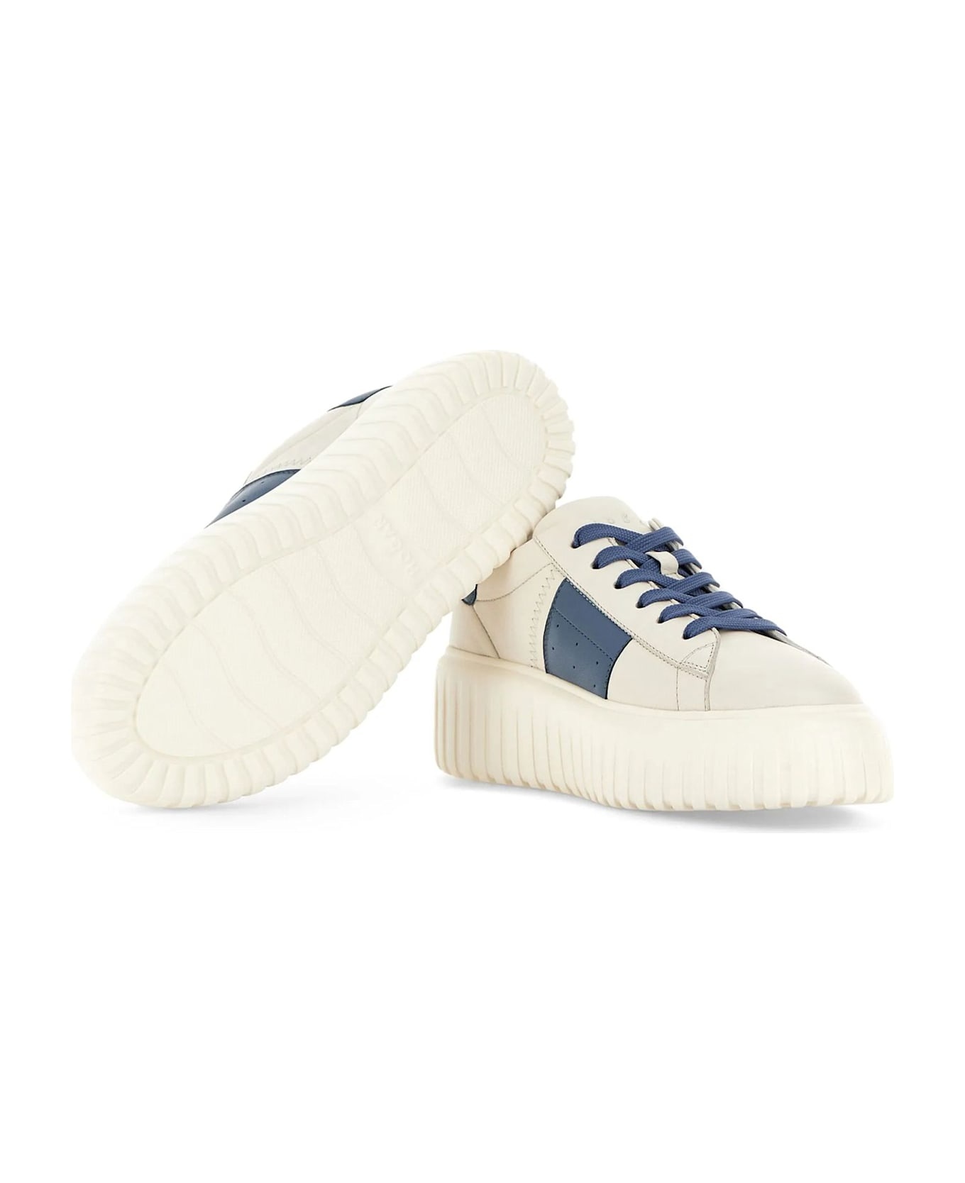 'h Stripes' Ivory Leather Sneakers - 3