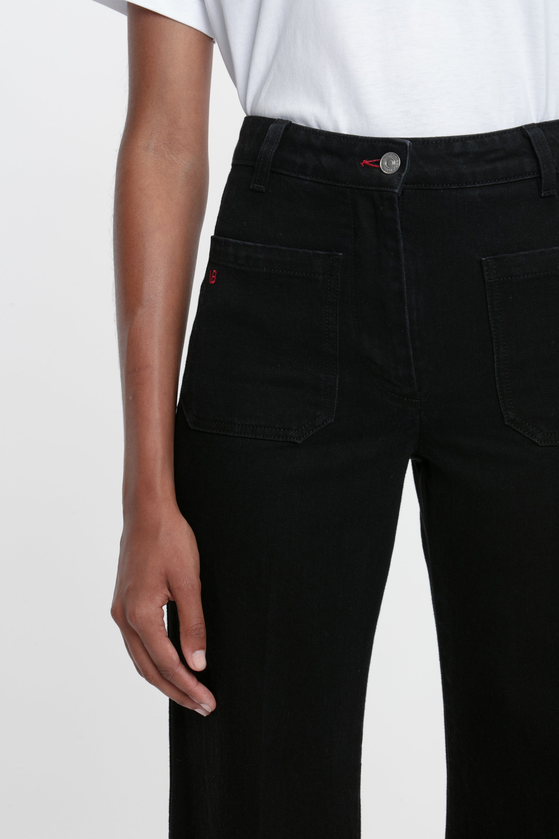 Alina High Waisted Stretch Jean In Washed Black - 4