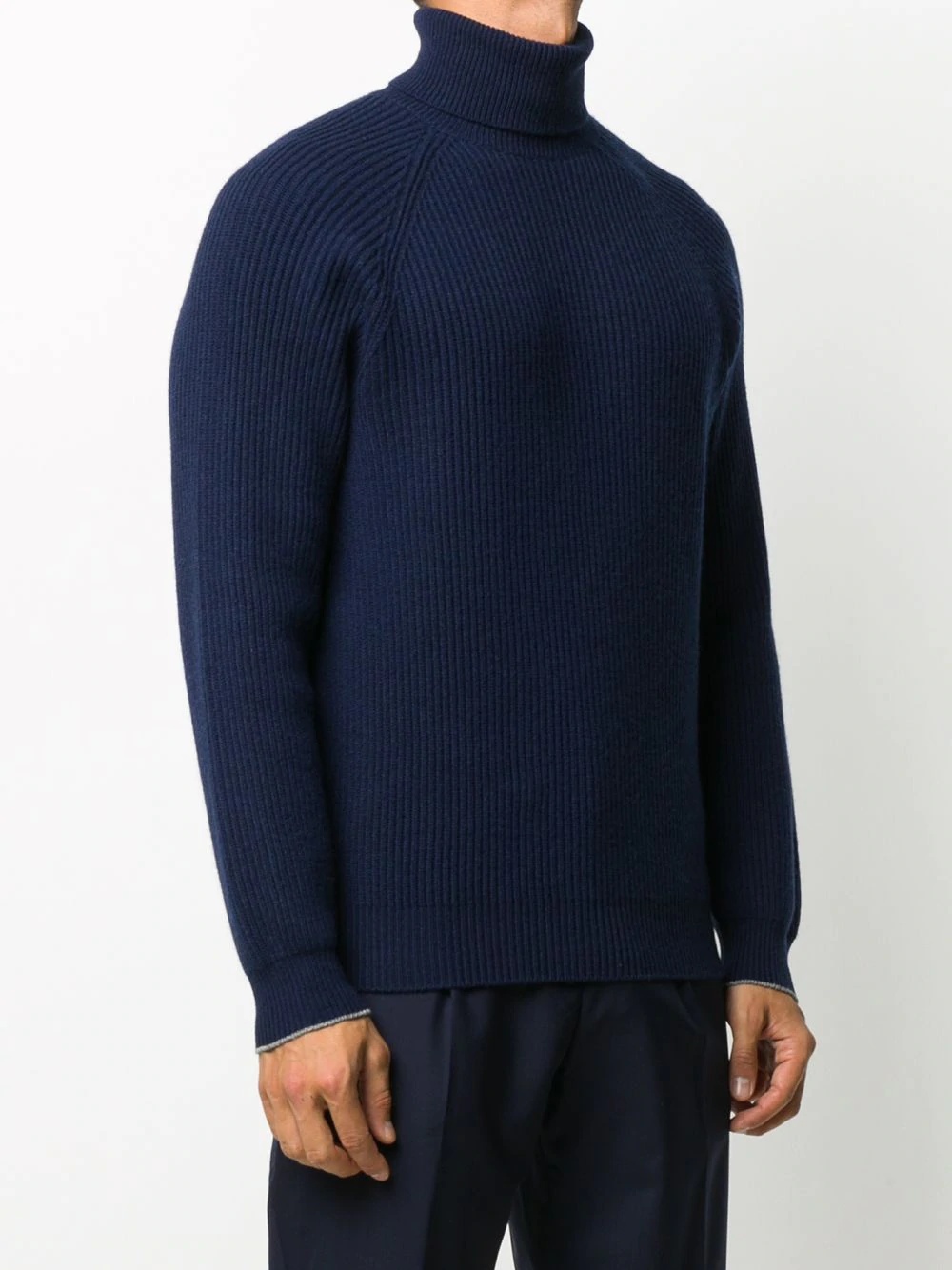 ribbed roll neck sweater - 3