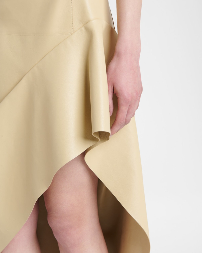 Sleeveless Leather Asymmetric Midi Dress 4